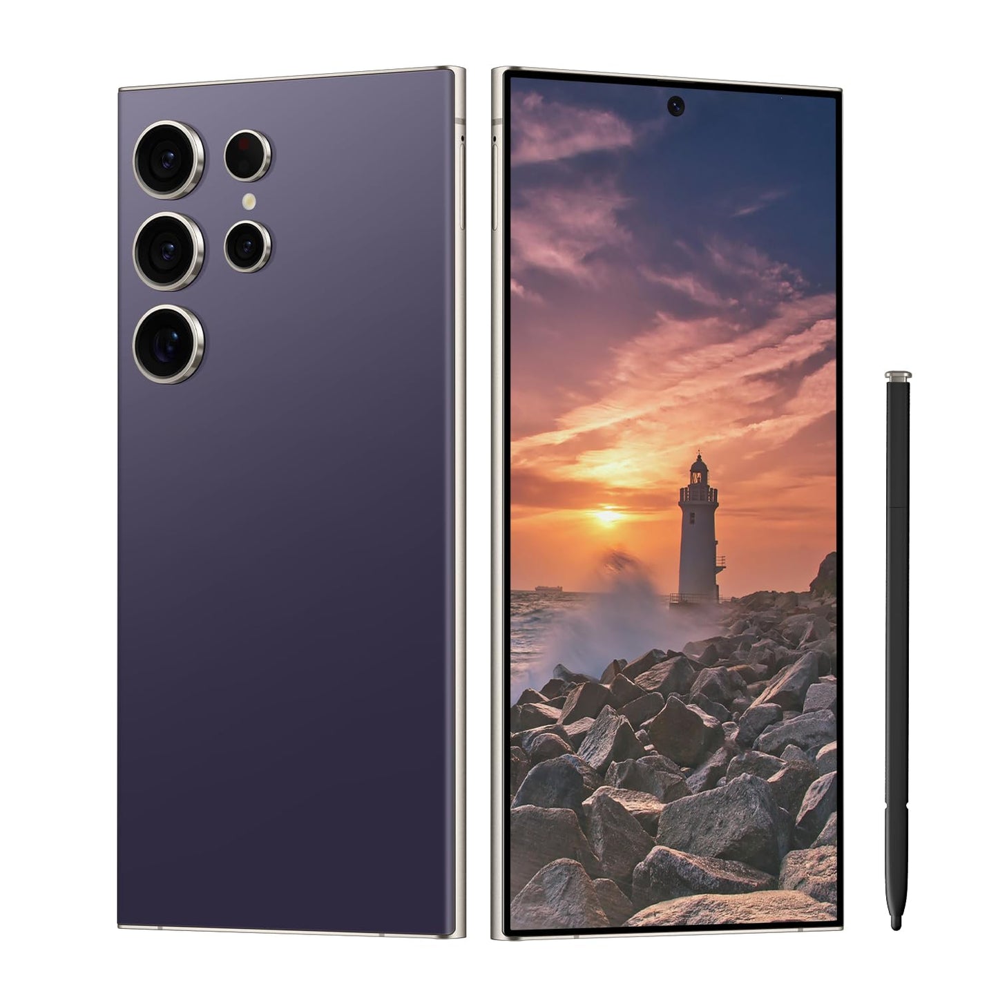 C24 Ultra Unlocked Cell Phones Smartphone 8+256GB/Dual SIM/108MP+48MP Camera/Built-in Pen (Light Cyan)