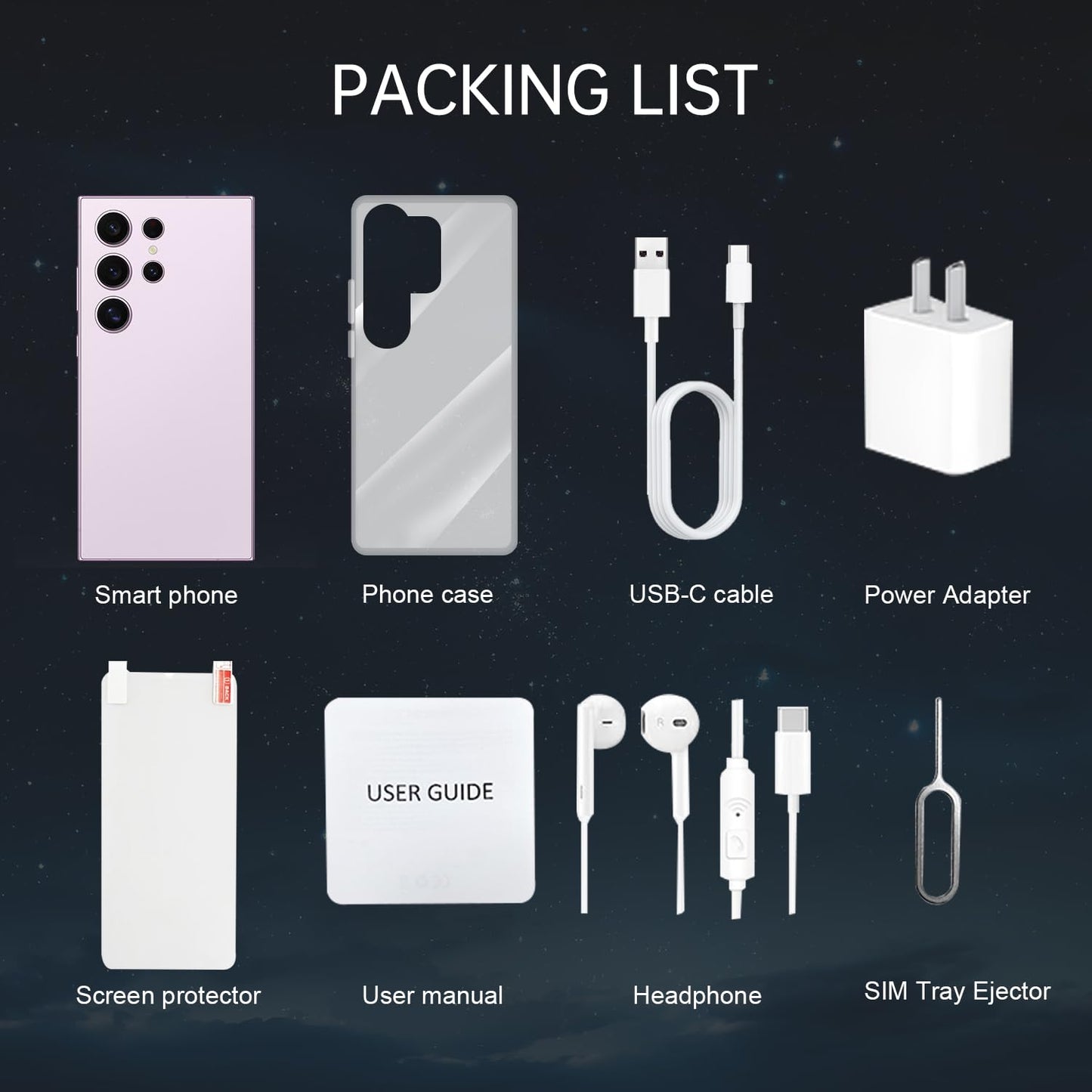 C24 Ultra Unlocked Cell Phones Smartphone 8+256GB/Dual SIM/108MP+48MP Camera/Built-in Pen (Light Cyan)