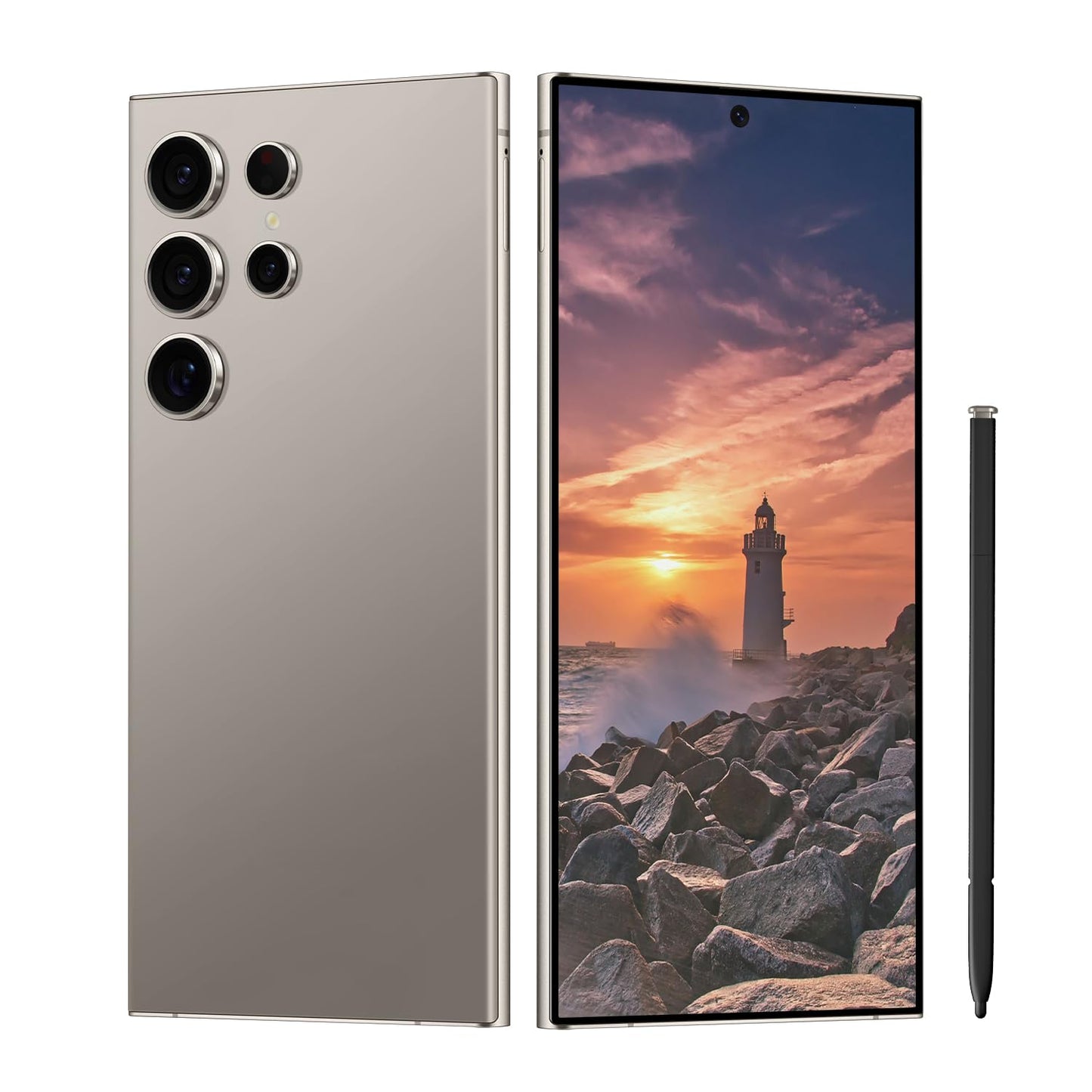 C24 Ultra Unlocked Cell Phones Smartphone 8+256GB/Dual SIM/108MP+48MP Camera/Built-in Pen (Light Cyan)