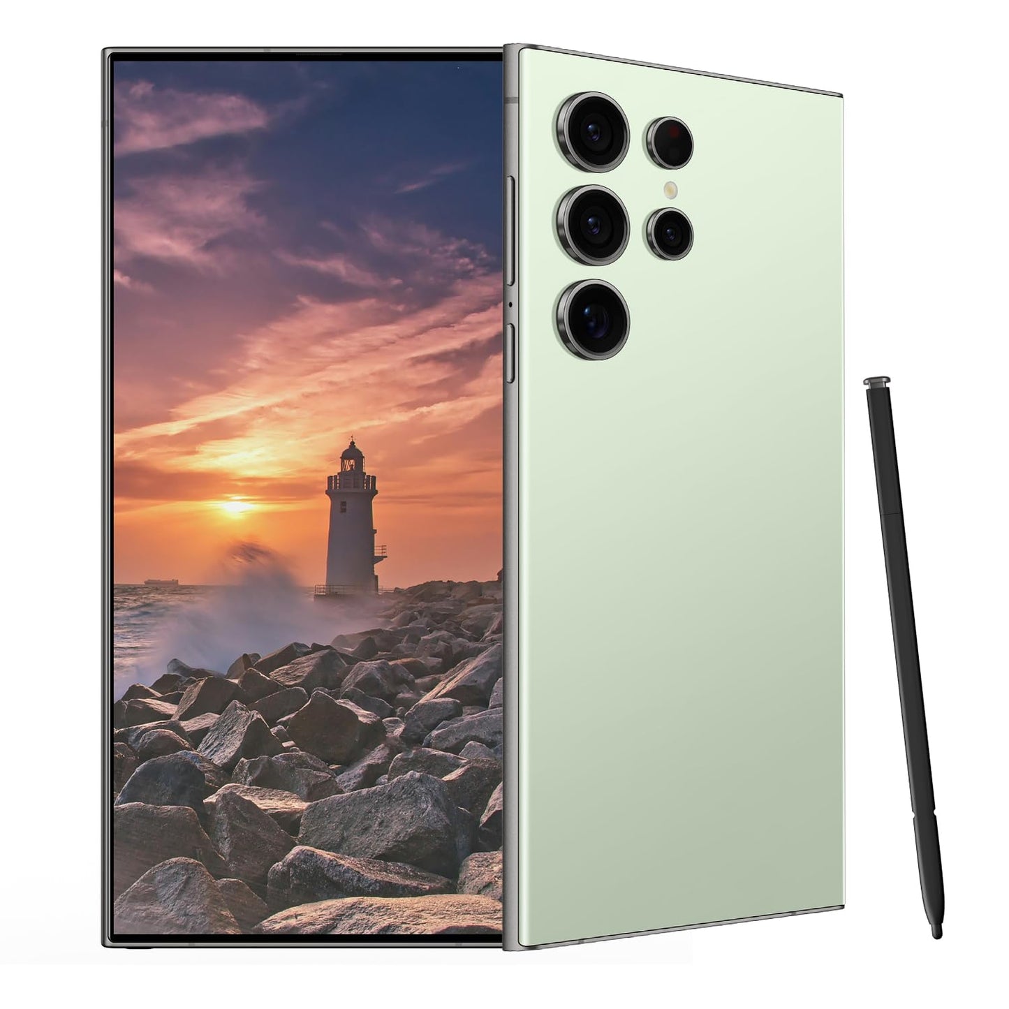 C24 Ultra Unlocked Cell Phones Smartphone 8+256GB/Dual SIM/108MP+48MP Camera/Built-in Pen (Light Cyan)