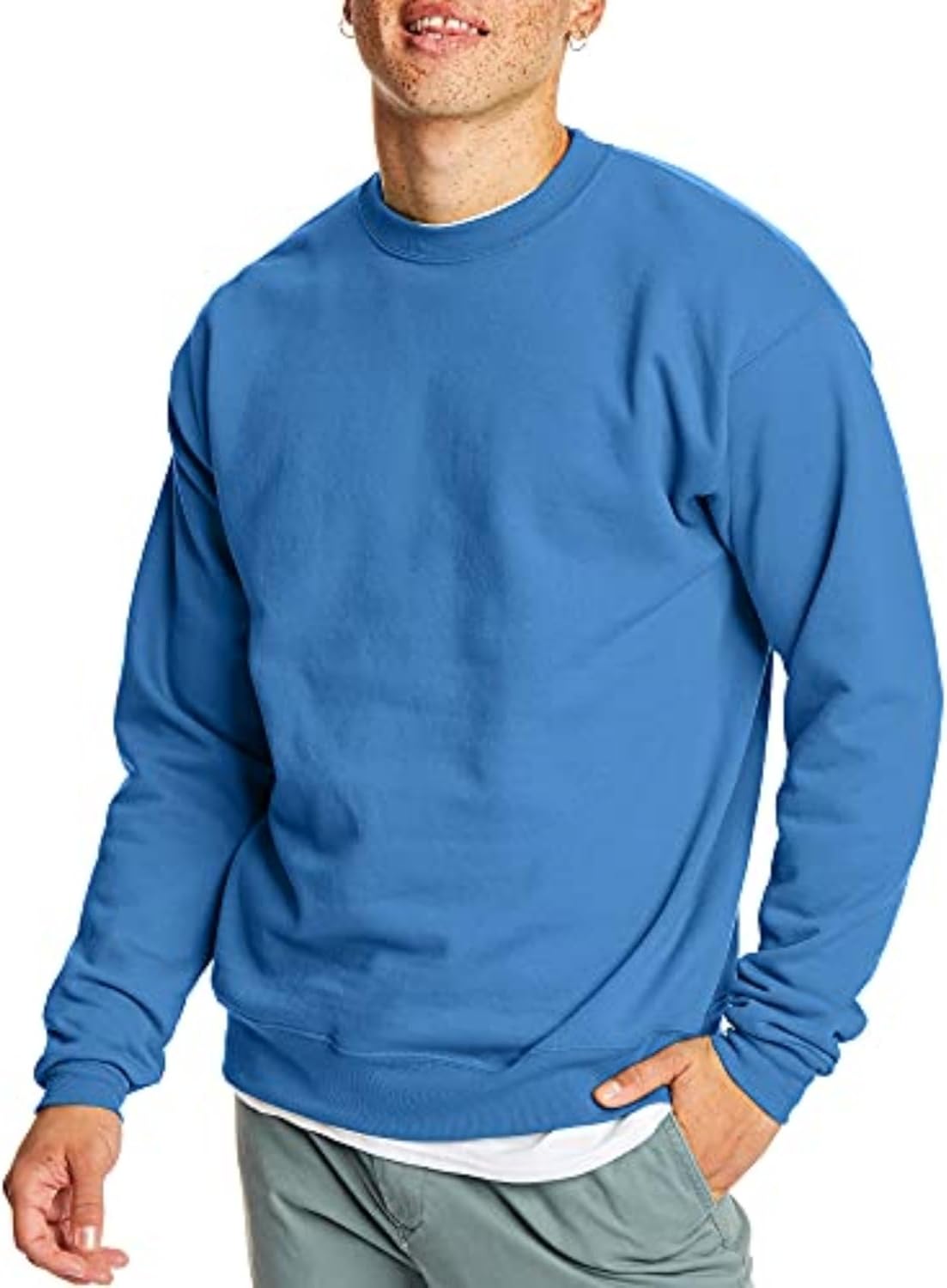 Hanes Men's Ecosmart Fleece Sweatshirt, Pullover Crewneck Sweatshirt, Big & Tall, 1 or 2 Pack