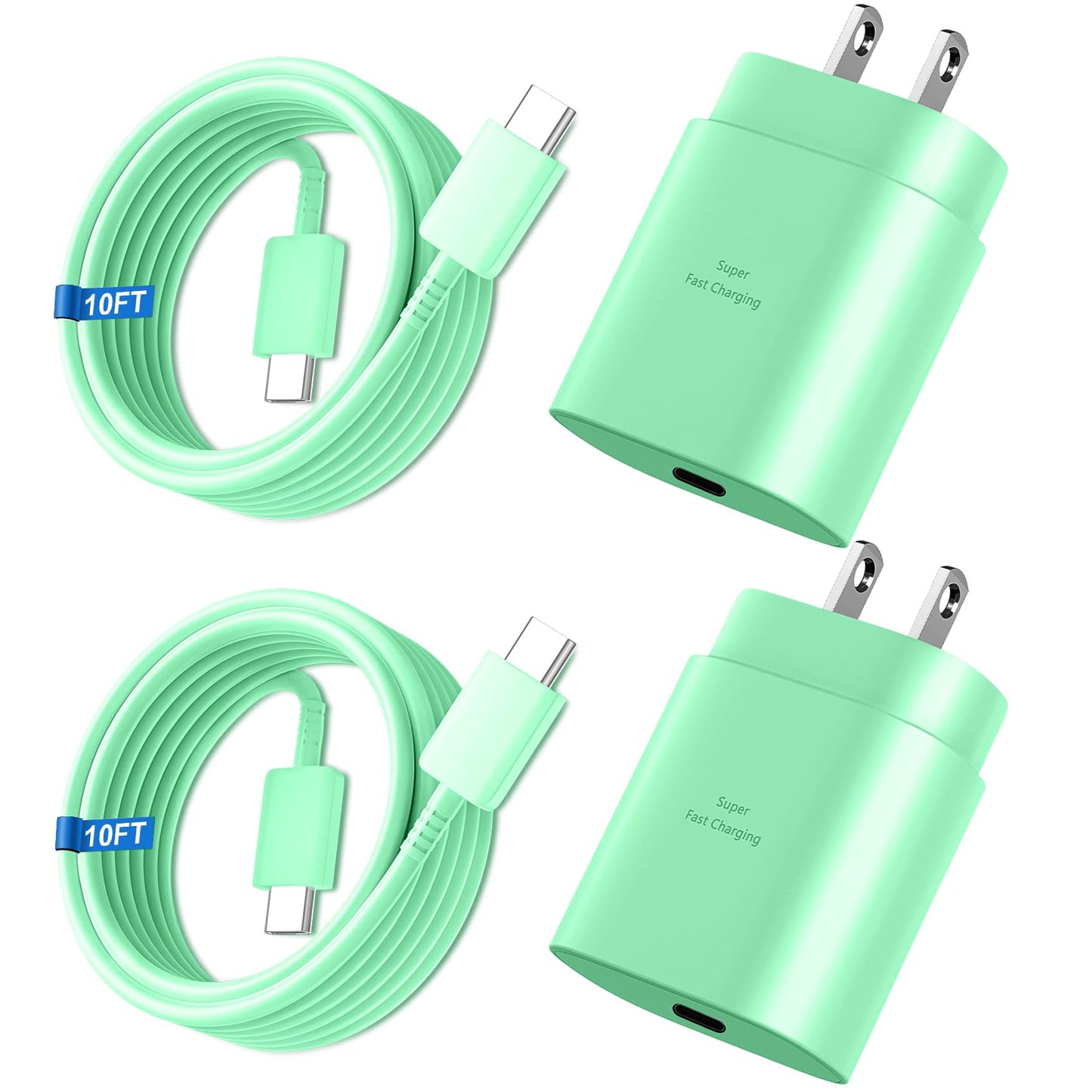 Super Fast Charger Type C, 25W USB C Wall Charger Fast Charging for Samsung Galaxy S26 Ultra/S26/S26+/S25 Ultra/S25/24 Ultra/S24/S23 Ultra/S22 Ultra with 10FT Long Android Type C Charger Cable 2Pack