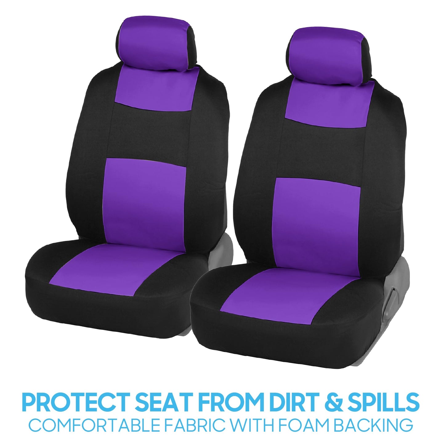 BDK PolyPro Car Seat Covers Full Set in Charcoal on Black – Front and Rear Split Bench for Cars, Easy to Install Cover Set, Accessories Auto Trucks Van SUV