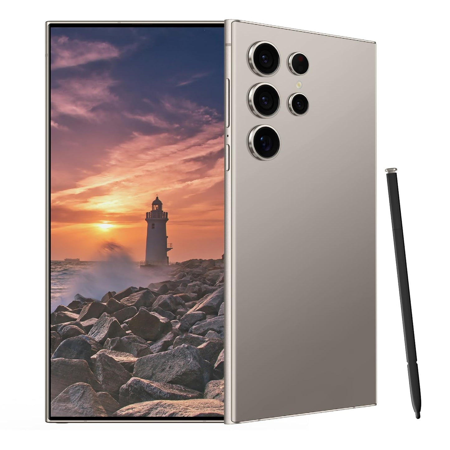 C24 Ultra Unlocked Cell Phones Smartphone 8+256GB/Dual SIM/108MP+48MP Camera/Built-in Pen (Light Cyan)