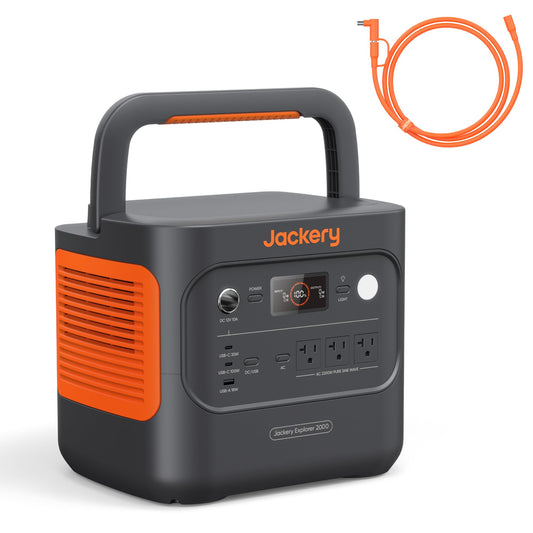 Jackery Solar Generator 2000 v2 with 2x200W Solar Panels, 2042Wh/2200W LiFePo4 Portable Power Station, 20ms UPS Home Backup, USB-C PD 100W Fast Charging for Power Outages, Emergencies, Camping & RVing