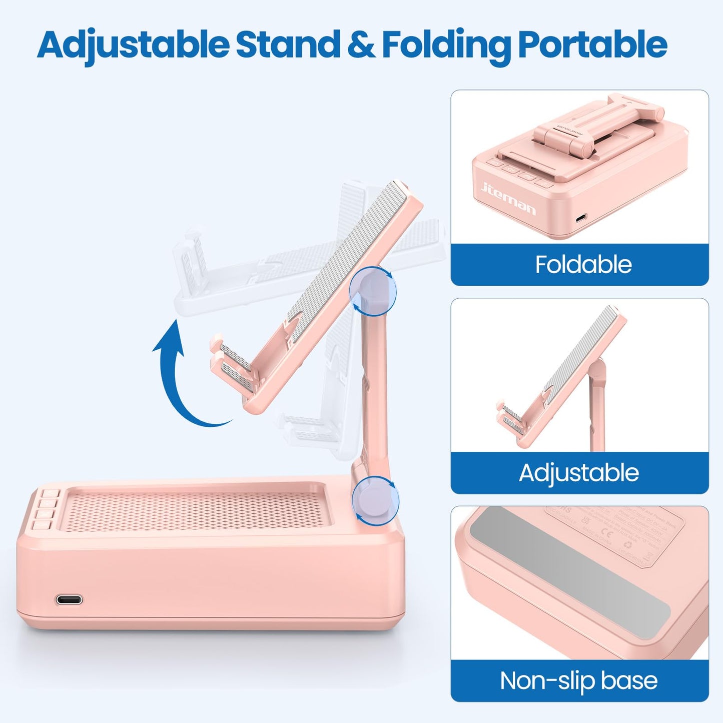 Cell Phone Stand with Wireless Bluetooth Speaker and Anti-Slip Base HD Surround Sound Perfect for Home and Outdoors with Bluetooth Speaker for Desk Compatible with iPhone/ipad/Samsung Galaxy