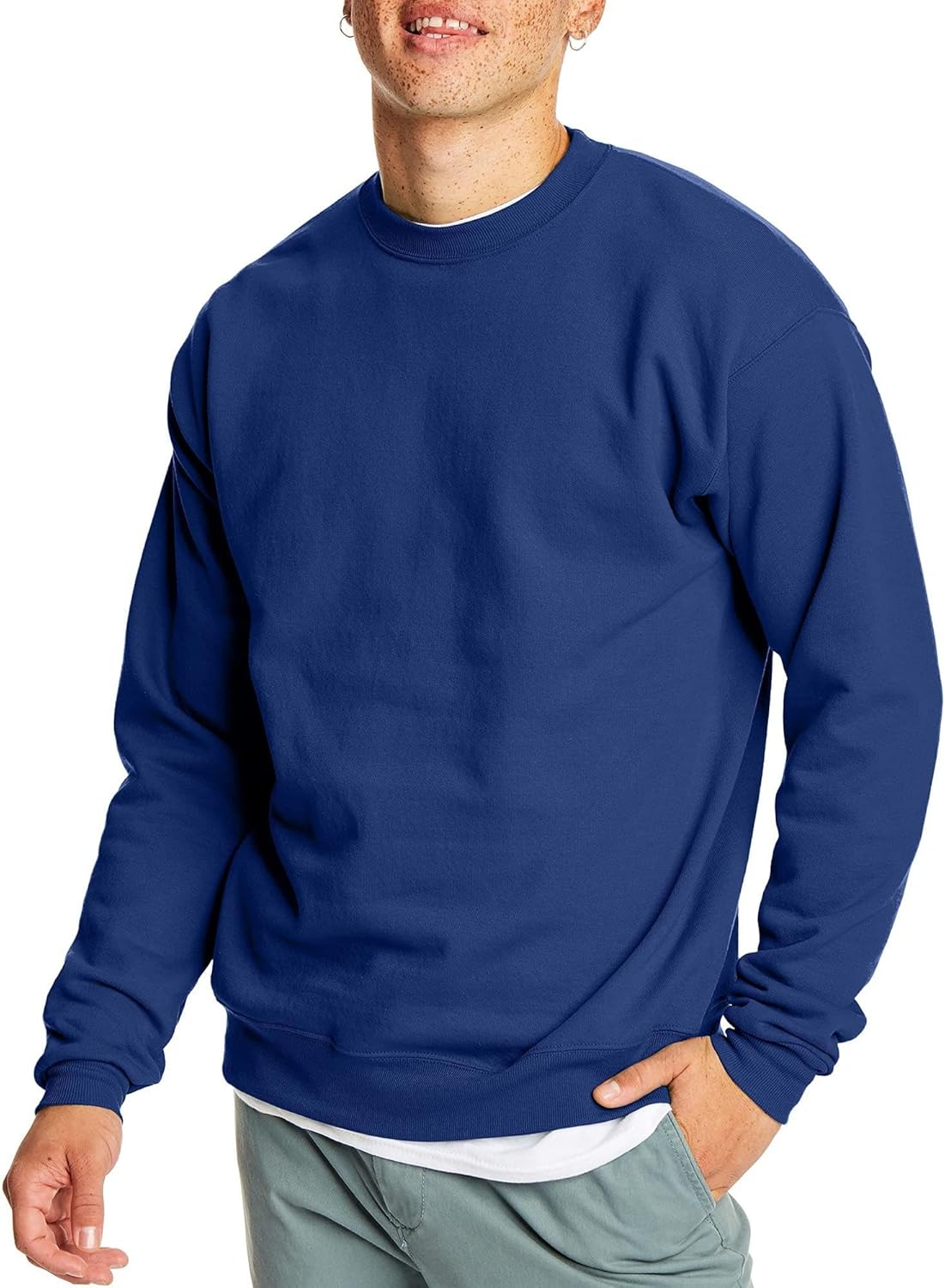 Hanes Men's Ecosmart Fleece Sweatshirt, Pullover Crewneck Sweatshirt, Big & Tall, 1 or 2 Pack