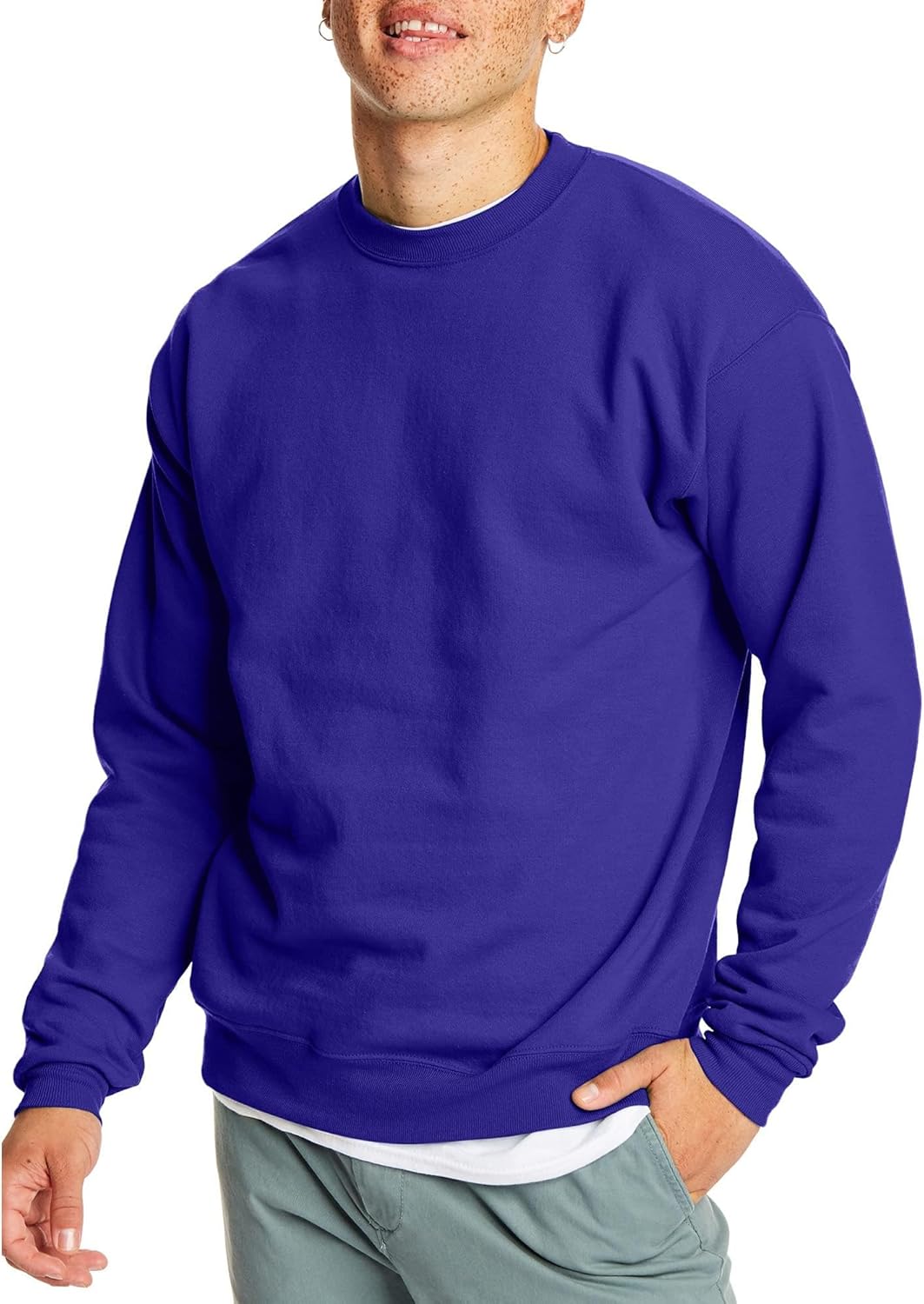 Hanes Men's Ecosmart Fleece Sweatshirt, Pullover Crewneck Sweatshirt, Big & Tall, 1 or 2 Pack