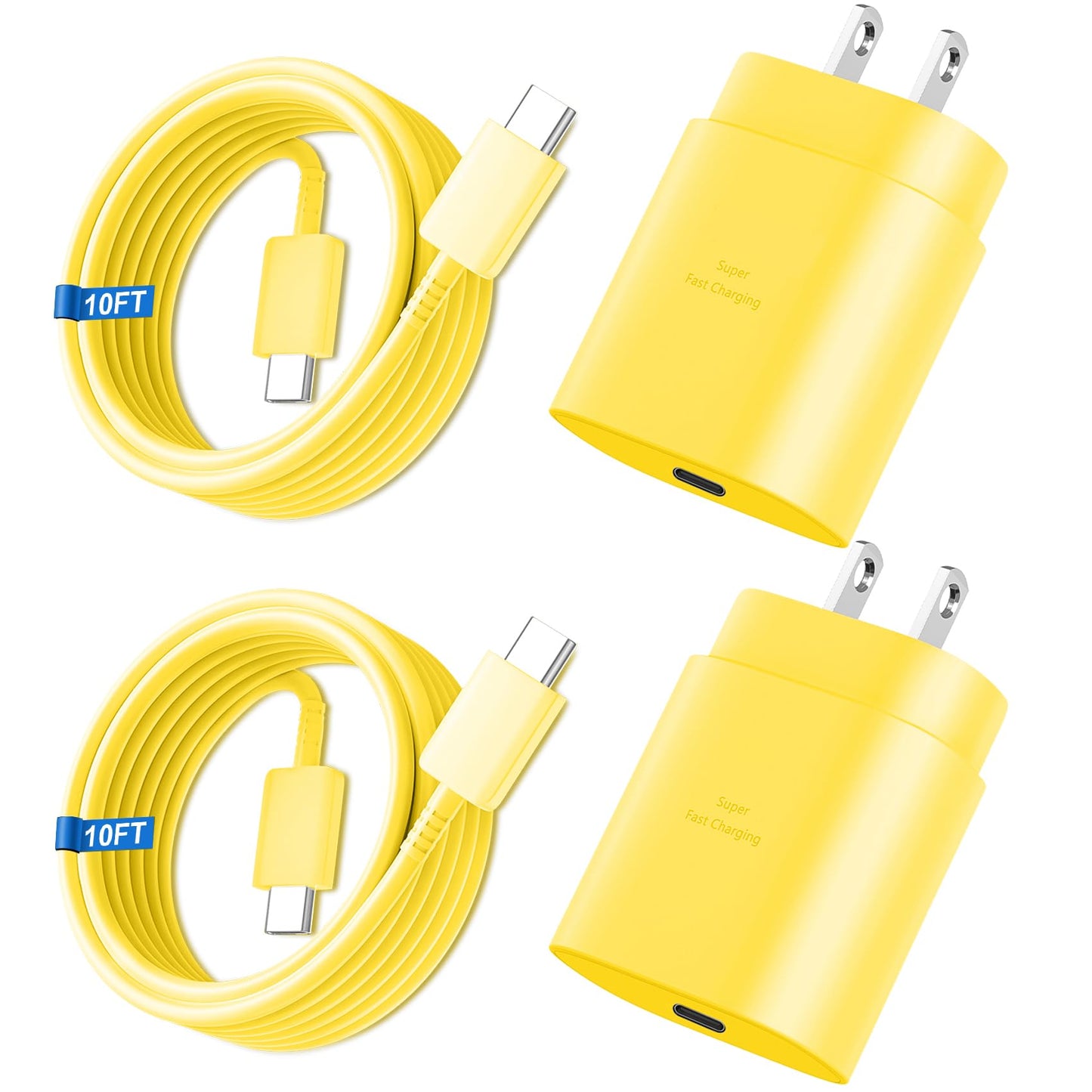 Super Fast Charger Type C, 25W USB C Wall Charger Fast Charging for Samsung Galaxy S26 Ultra/S26/S26+/S25 Ultra/S25/24 Ultra/S24/S23 Ultra/S22 Ultra with 10FT Long Android Type C Charger Cable 2Pack