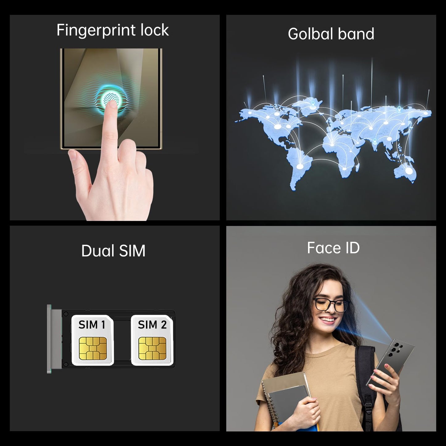 C24 Ultra Unlocked Cell Phones Smartphone 8+256GB/Dual SIM/108MP+48MP Camera/Built-in Pen (Light Cyan)