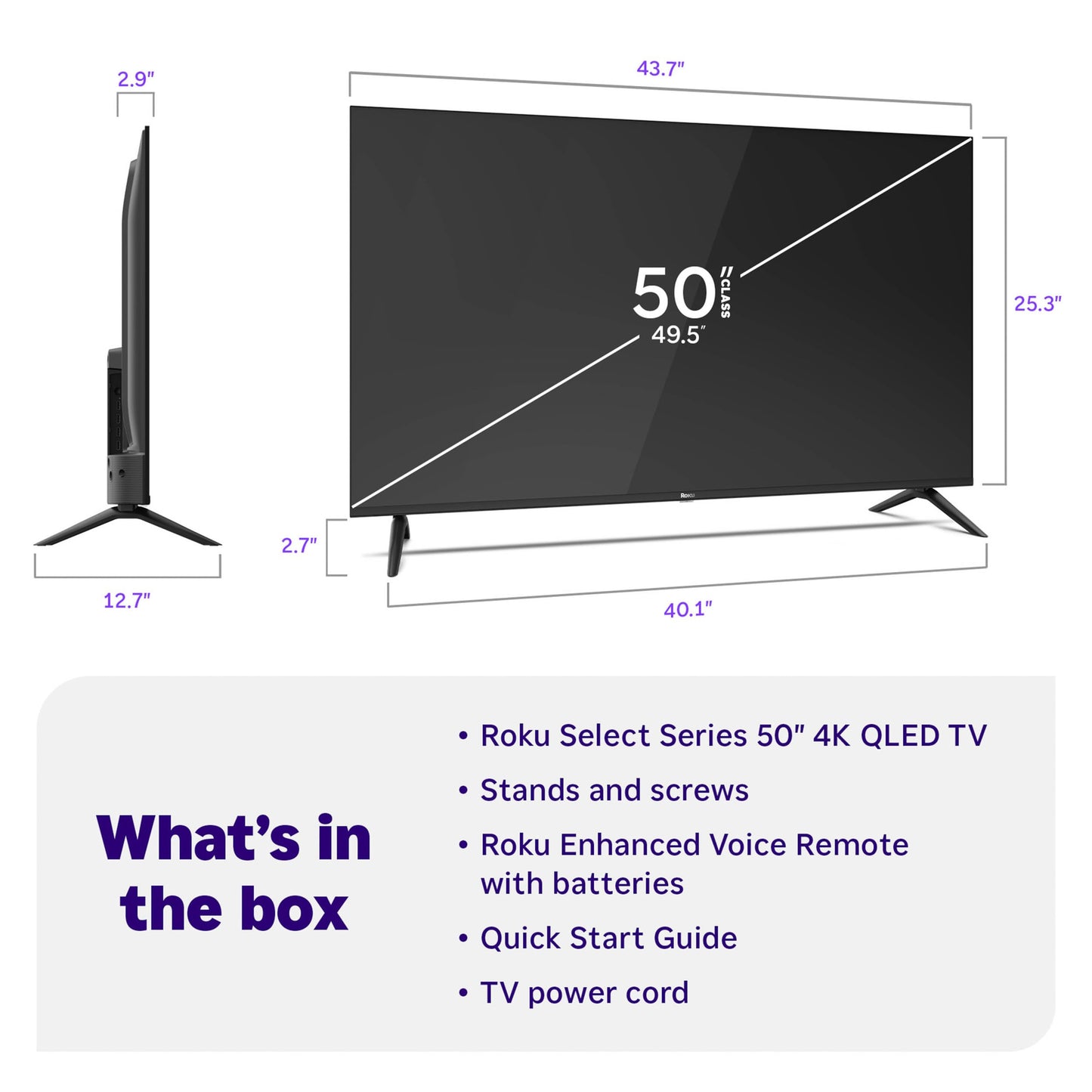 Roku Smart TV 2026 – 55-Inch Select Series, 4K QLED TV – Roku TV with Voice Remote – Flat Screen QLED Television with Wi-Fi for Streaming Live Local News, Sports, & Movies – Bluetooth Headphone Mode