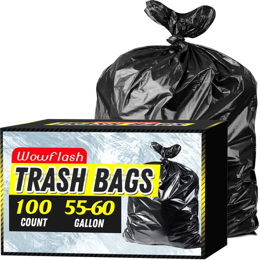 100 Count 17 Micron Extra Heavy Duty 4 Gallon Trash Bags, Sturdy & Tear-Resistant Small Trash Bags for Bathroom & Kitchen