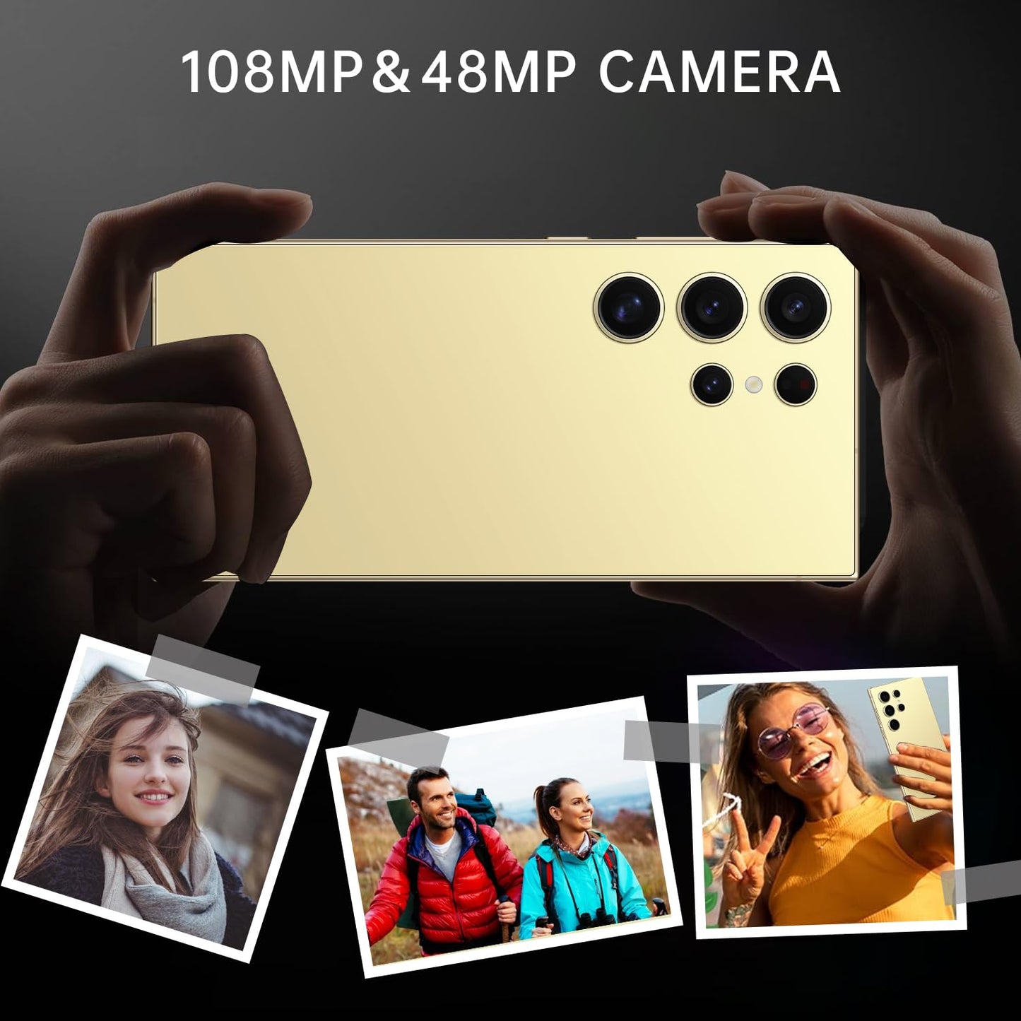 C24 Ultra Unlocked Cell Phones Smartphone 8+256GB/Dual SIM/108MP+48MP Camera/Built-in Pen (Light Cyan)