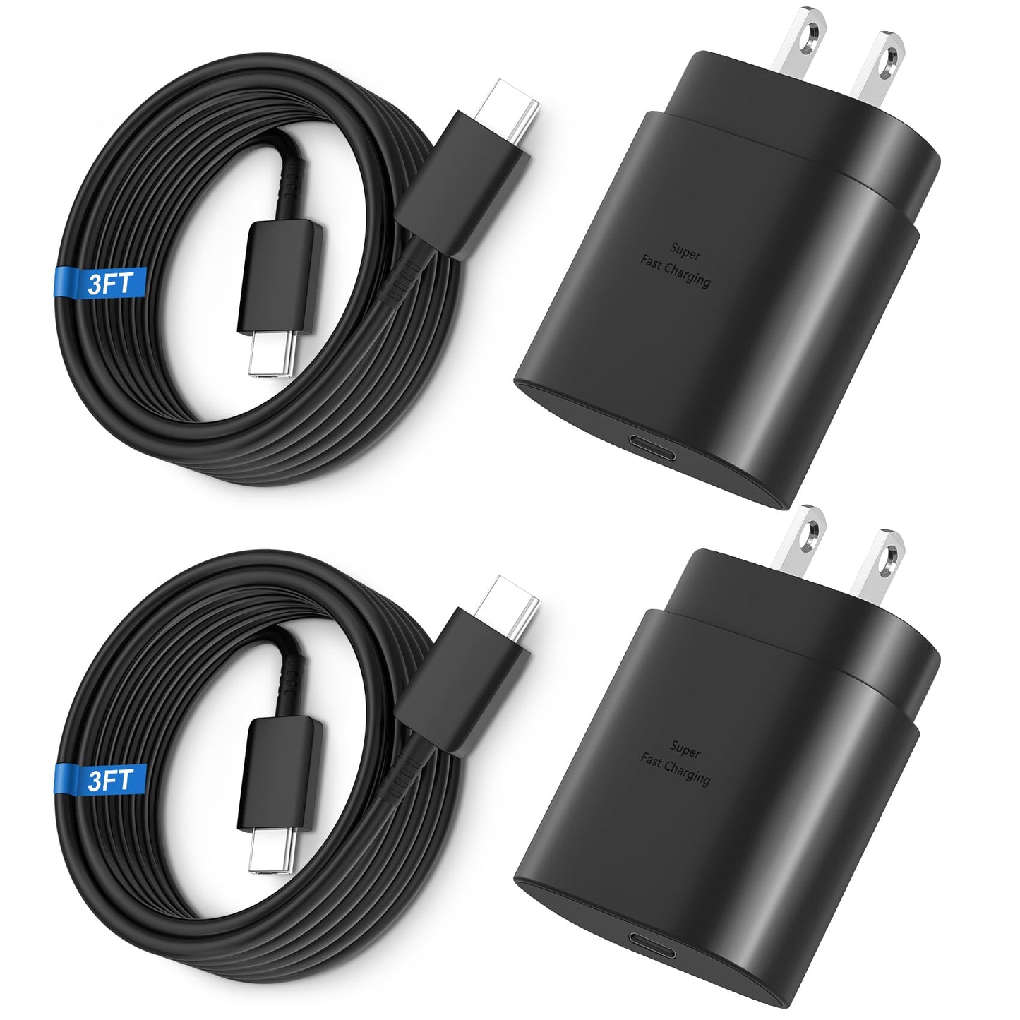 Super Fast Charger Type C, 25W USB C Wall Charger Fast Charging for Samsung Galaxy S26 Ultra/S26/S26+/S25 Ultra/S25/24 Ultra/S24/S23 Ultra/S22 Ultra with 10FT Long Android Type C Charger Cable 2Pack