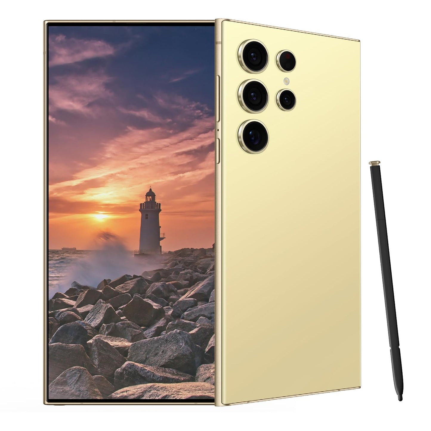 C24 Ultra Unlocked Cell Phones Smartphone 8+256GB/Dual SIM/108MP+48MP Camera/Built-in Pen (Light Cyan)