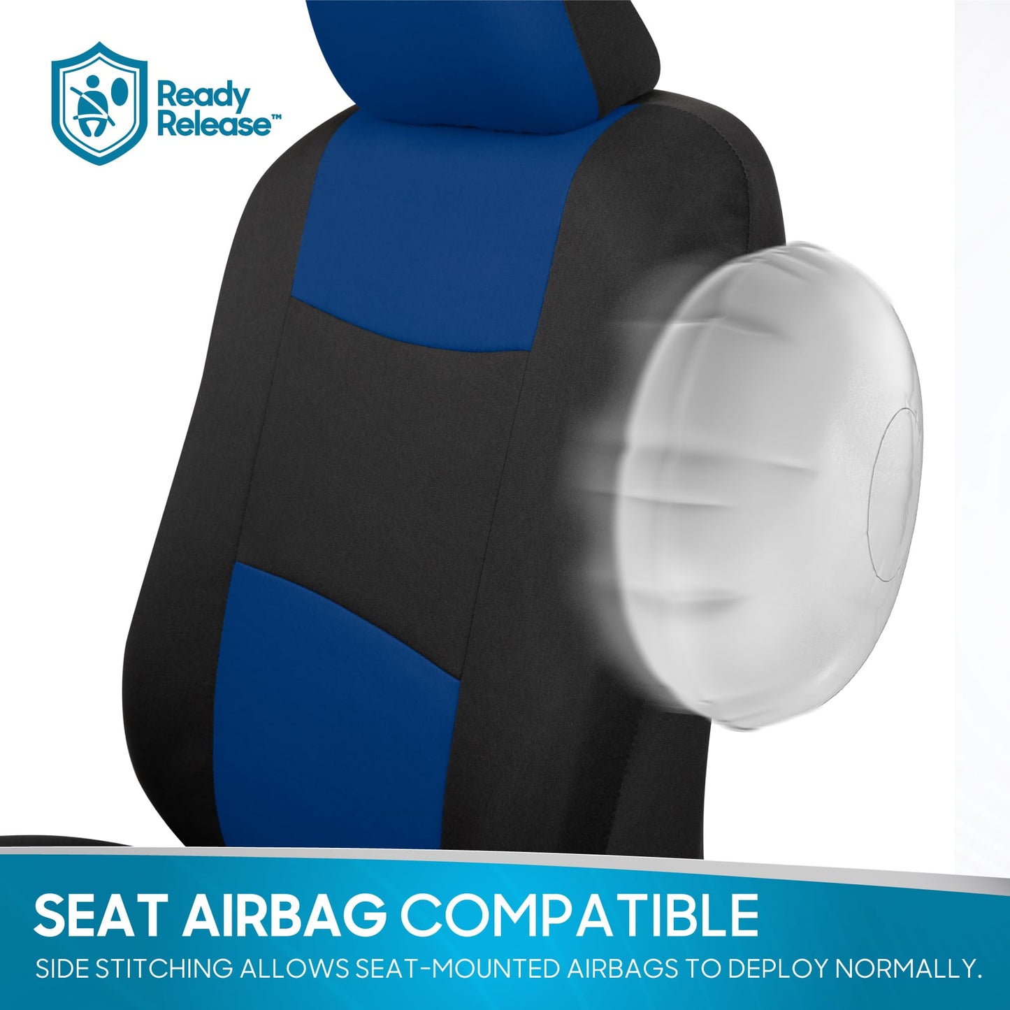 BDK PolyPro Car Seat Covers Full Set in Charcoal on Black – Front and Rear Split Bench for Cars, Easy to Install Cover Set, Accessories Auto Trucks Van SUV