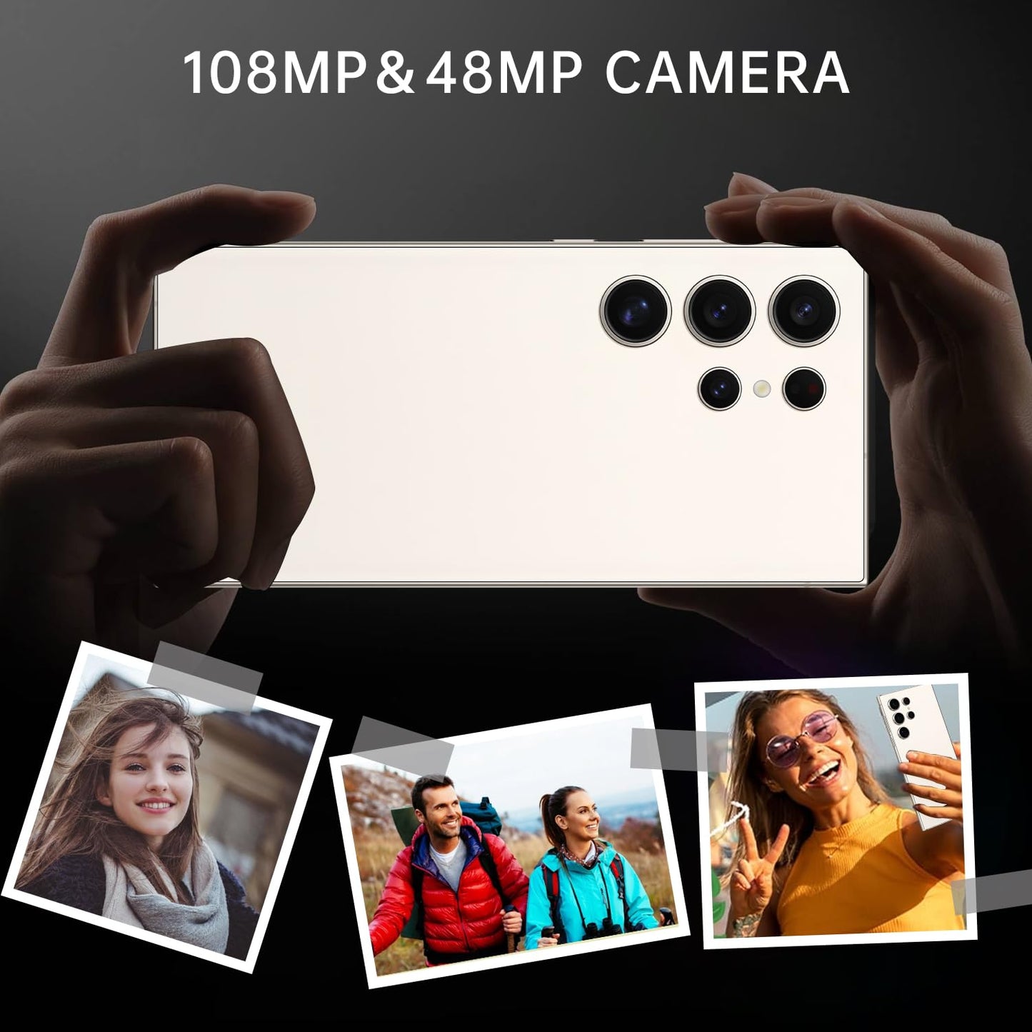 C24 Ultra Unlocked Cell Phones Smartphone 8+256GB/Dual SIM/108MP+48MP Camera/Built-in Pen (Light Cyan)