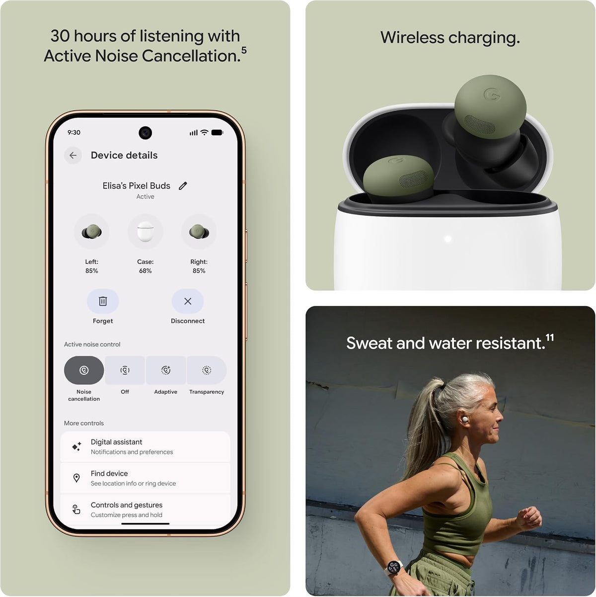 Google Pixel Buds Pro 2 Wireless Earbuds - Active Noise Canceling Bluetooth Earbuds - Olive