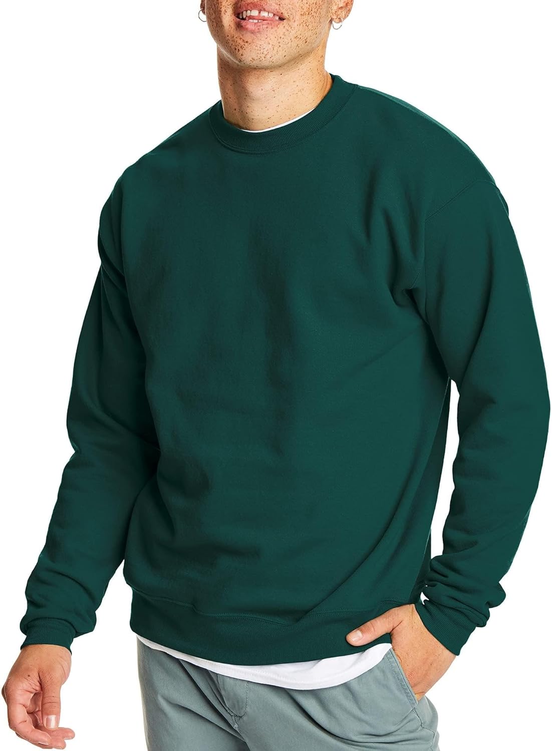 Hanes Men's Ecosmart Fleece Sweatshirt, Pullover Crewneck Sweatshirt, Big & Tall, 1 or 2 Pack