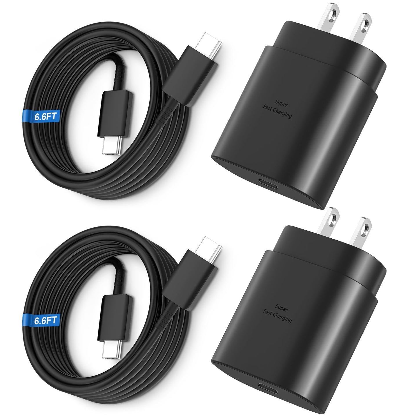 Super Fast Charger Type C, 25W USB C Wall Charger Fast Charging for Samsung Galaxy S26 Ultra/S26/S26+/S25 Ultra/S25/24 Ultra/S24/S23 Ultra/S22 Ultra with 10FT Long Android Type C Charger Cable 2Pack