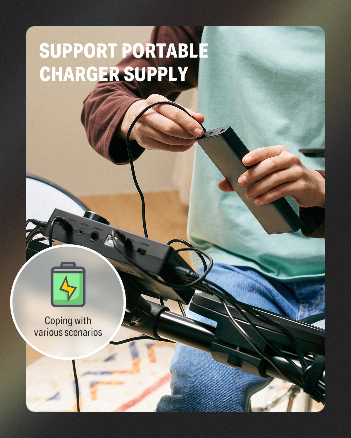 Donner Electric Drum Set, DED-70 Electronic Drum Kit for Beginner with 150 Sounds, 4 Quiet Mesh Pads, 9" Cymbals, USB MIDI, Type-C Charging, 2 Pedal, Throne, Headphones, Sticks, Melodics Lessons