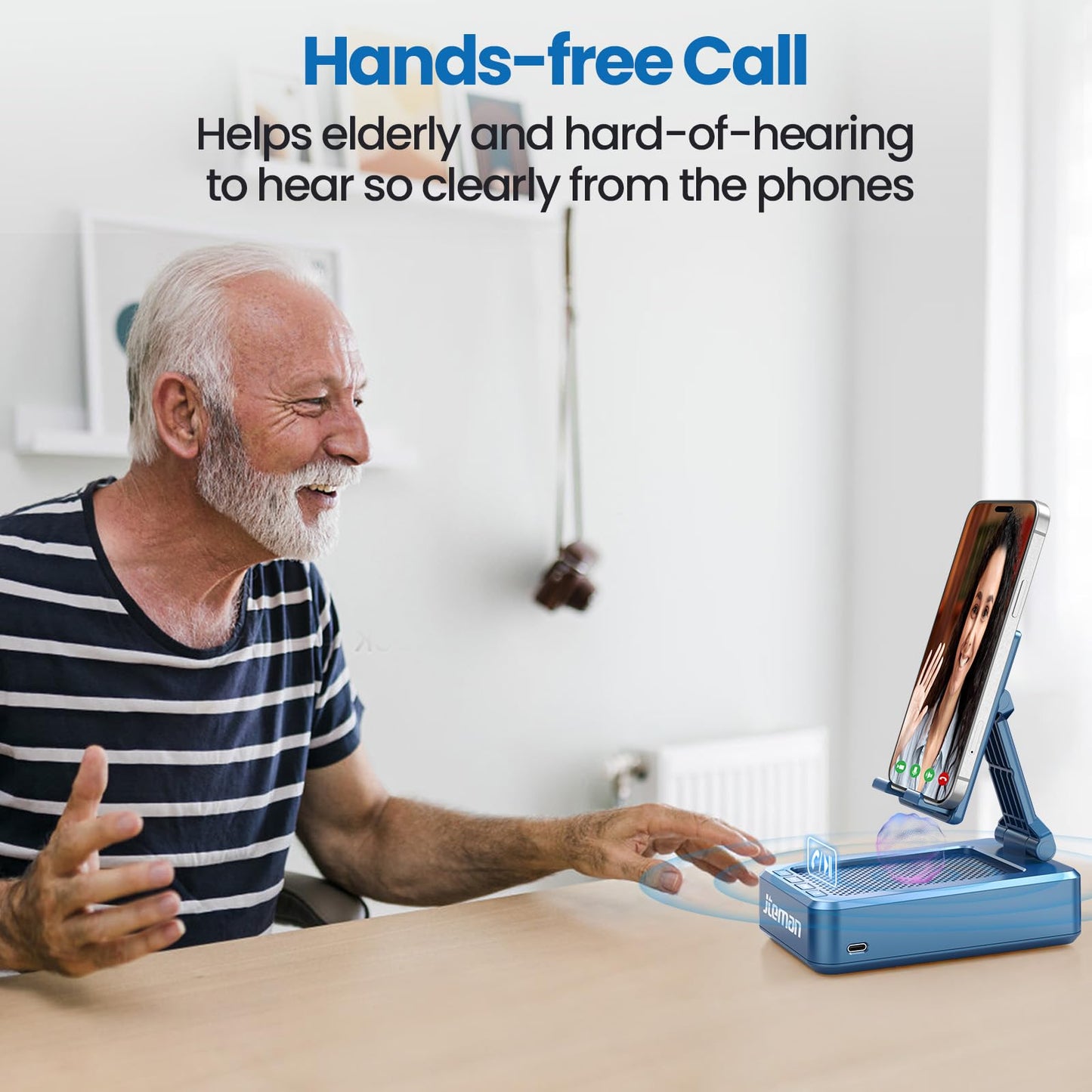 Cell Phone Stand with Wireless Bluetooth Speaker and Anti-Slip Base HD Surround Sound Perfect for Home and Outdoors with Bluetooth Speaker for Desk Compatible with iPhone/ipad/Samsung Galaxy