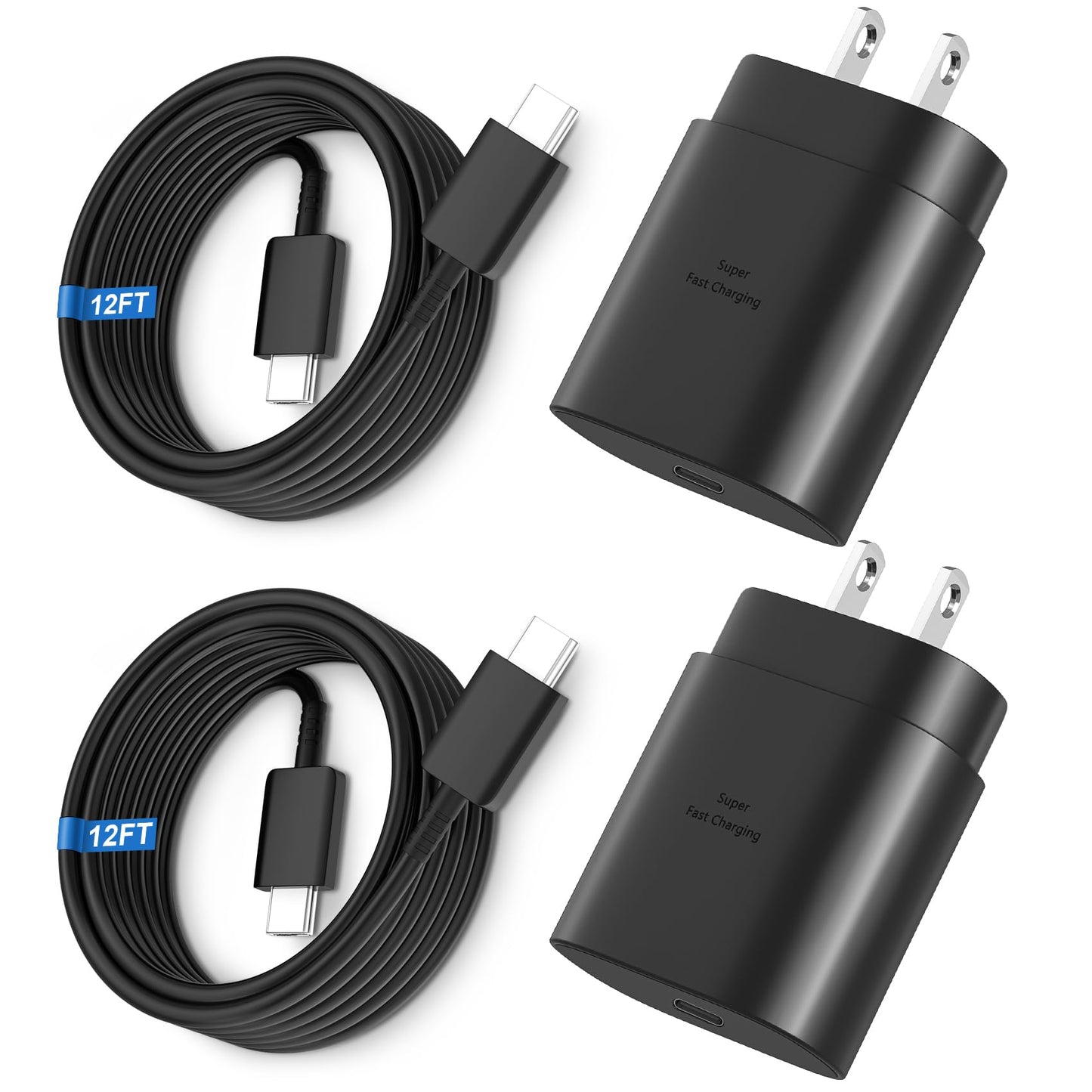 Super Fast Charger Type C, 25W USB C Wall Charger Fast Charging for Samsung Galaxy S26 Ultra/S26/S26+/S25 Ultra/S25/24 Ultra/S24/S23 Ultra/S22 Ultra with 10FT Long Android Type C Charger Cable 2Pack