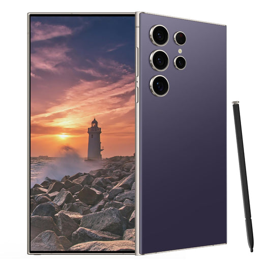 C24 Ultra Unlocked Cell Phones Smartphone 8+256GB/Dual SIM/108MP+48MP Camera/Built-in Pen (Light Cyan)