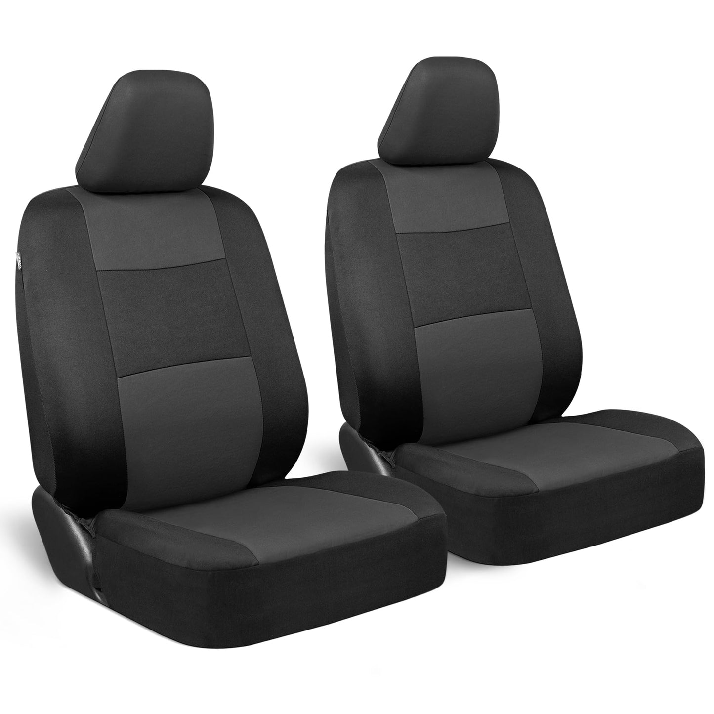 BDK PolyPro Car Seat Covers Full Set in Charcoal on Black – Front and Rear Split Bench for Cars, Easy to Install Cover Set, Accessories Auto Trucks Van SUV