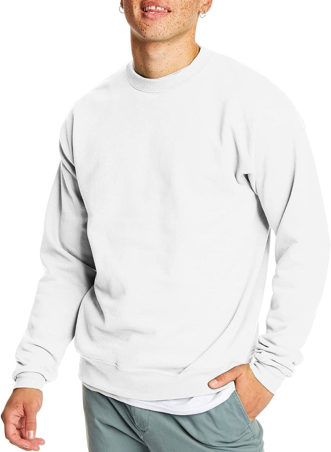 Hanes Men's Ecosmart Fleece Sweatshirt, Pullover Crewneck Sweatshirt, Big & Tall, 1 or 2 Pack