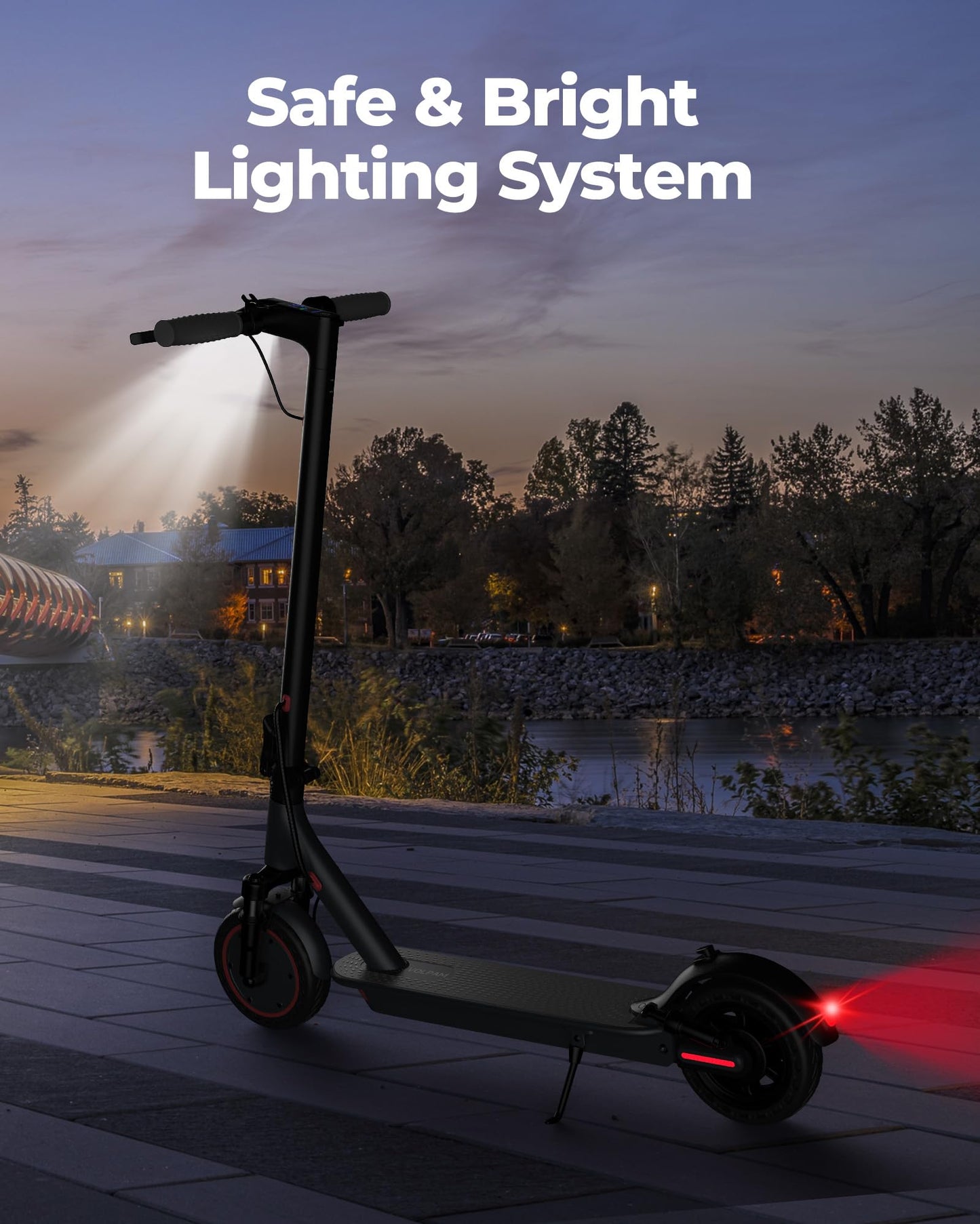 VOLPAM Electric Scooter, 350W/500W Powerful Motor, 8.5"/10" Solid Tires, 19/22Mph, 28/21/12 Miles Range,Dual Braking