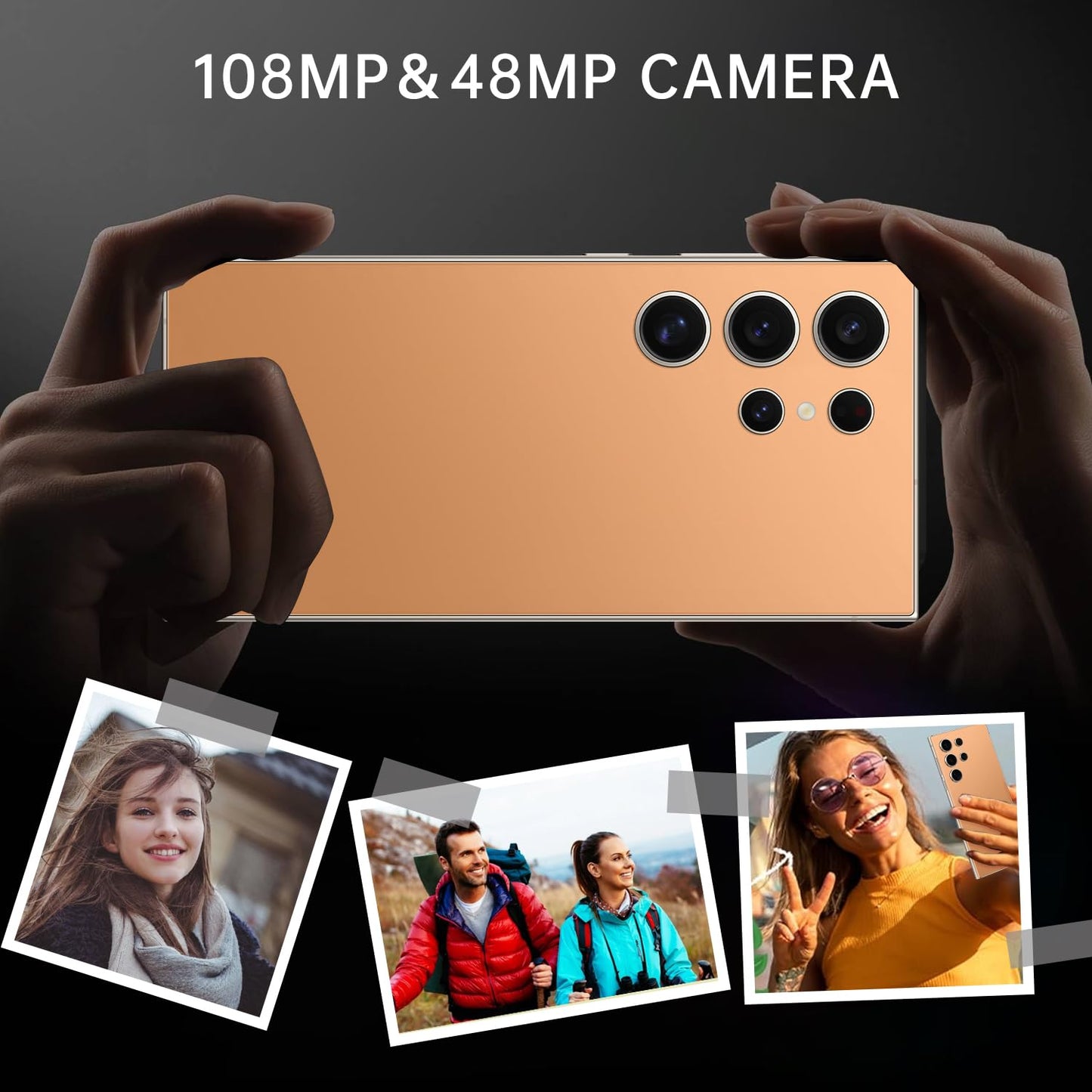 C24 Ultra Unlocked Cell Phones Smartphone 8+256GB/Dual SIM/108MP+48MP Camera/Built-in Pen (Light Cyan)