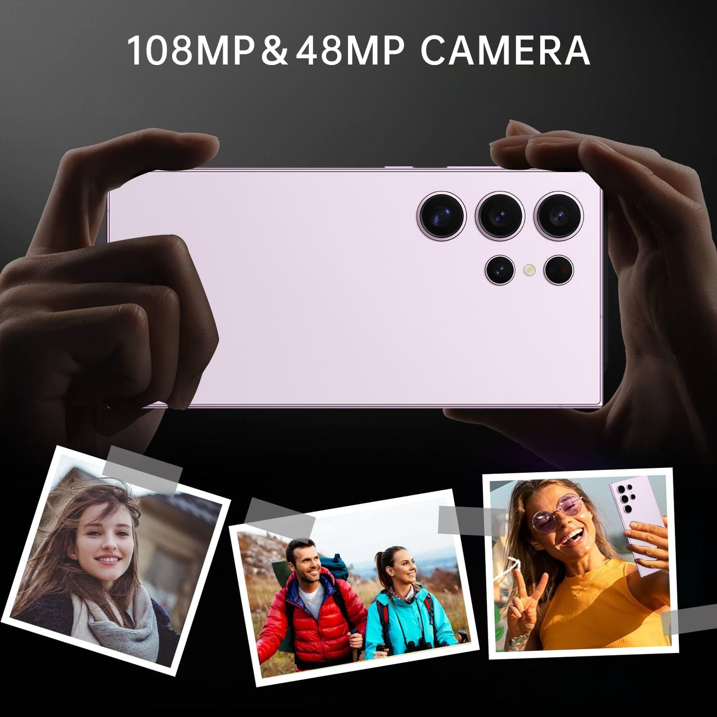 C24 Ultra Unlocked Cell Phones Smartphone 8+256GB/Dual SIM/108MP+48MP Camera/Built-in Pen (Light Cyan)