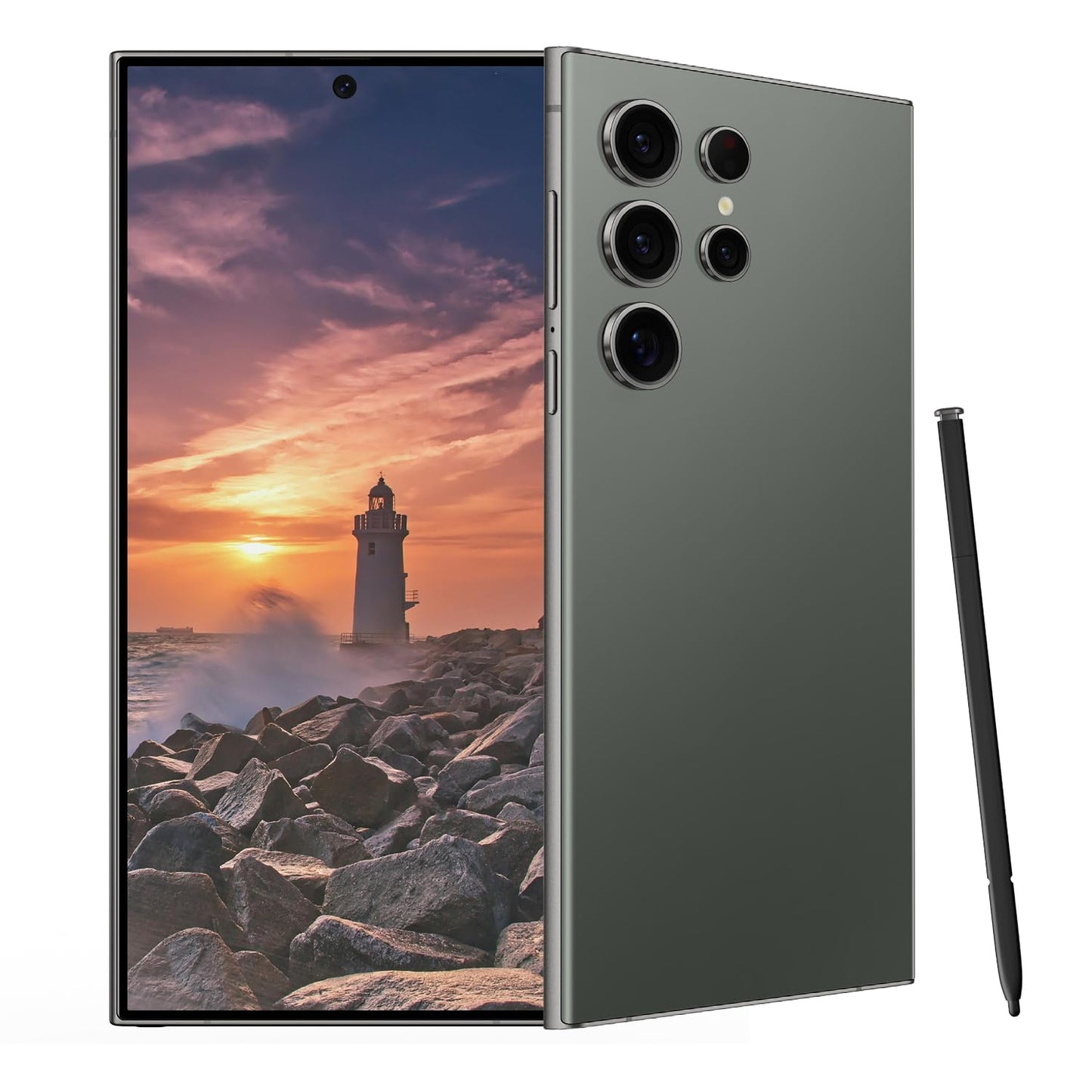 C24 Ultra Unlocked Cell Phones Smartphone 8+256GB/Dual SIM/108MP+48MP Camera/Built-in Pen (Light Cyan)