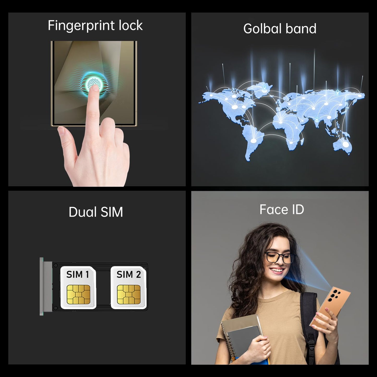 C24 Ultra Unlocked Cell Phones Smartphone 8+256GB/Dual SIM/108MP+48MP Camera/Built-in Pen (Light Cyan)