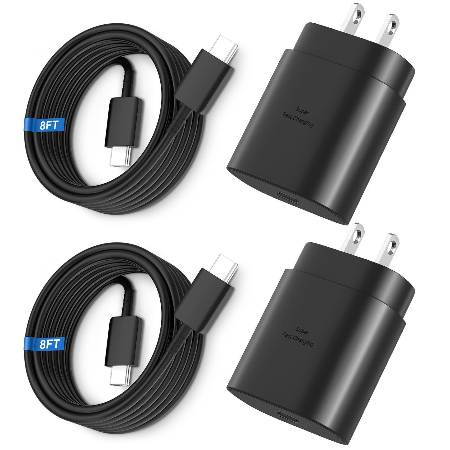 Super Fast Charger Type C, 25W USB C Wall Charger Fast Charging for Samsung Galaxy S26 Ultra/S26/S26+/S25 Ultra/S25/24 Ultra/S24/S23 Ultra/S22 Ultra with 10FT Long Android Type C Charger Cable 2Pack