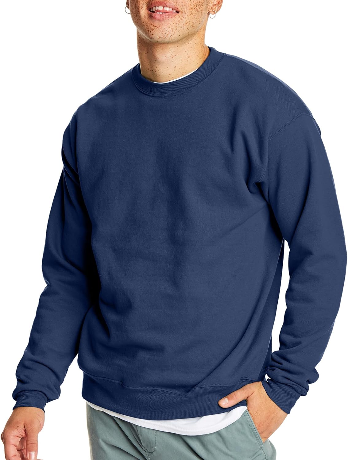 Hanes Men's Ecosmart Fleece Sweatshirt, Pullover Crewneck Sweatshirt, Big & Tall, 1 or 2 Pack