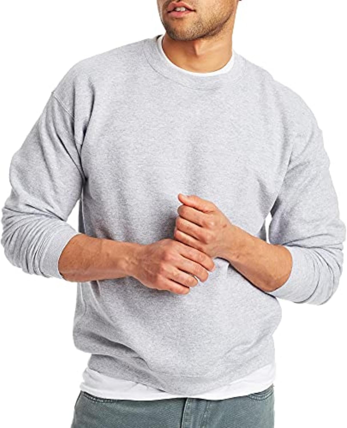 Hanes Men's Ecosmart Fleece Sweatshirt, Pullover Crewneck Sweatshirt, Big & Tall, 1 or 2 Pack
