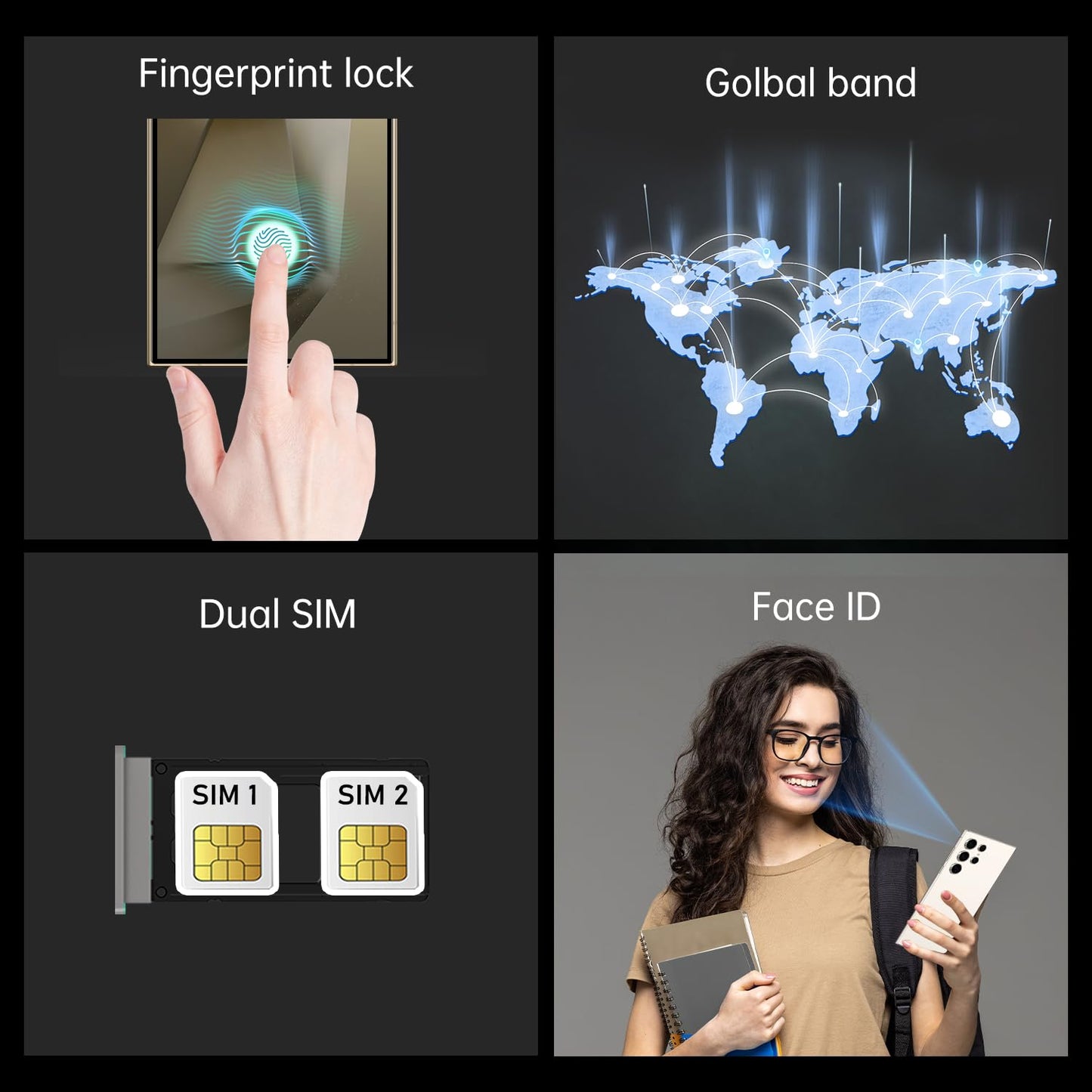 C24 Ultra Unlocked Cell Phones Smartphone 8+256GB/Dual SIM/108MP+48MP Camera/Built-in Pen (Light Cyan)