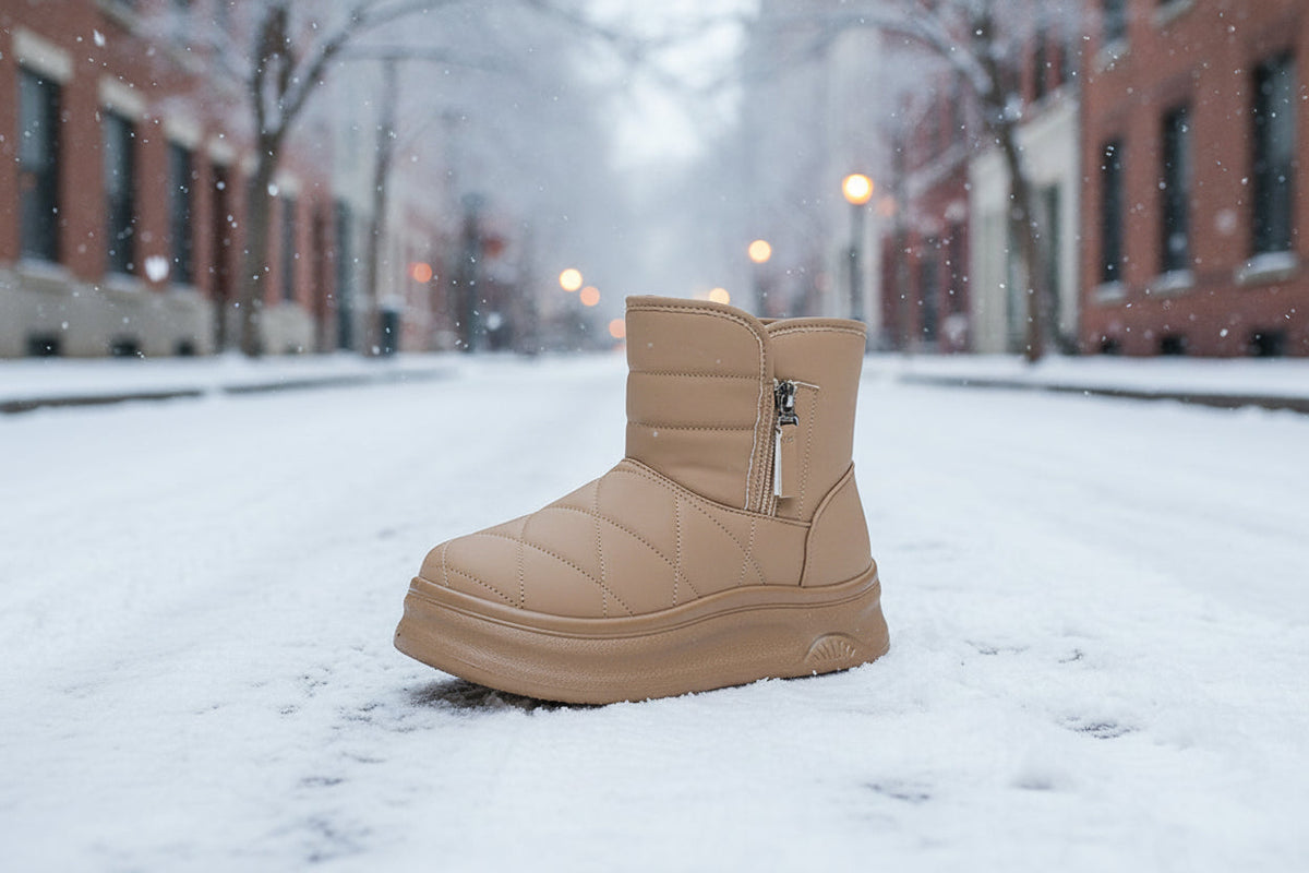 Women’s Warm Fleece-Lined Snow Boots – Casual Winter Anti-Slip Ankle Boots