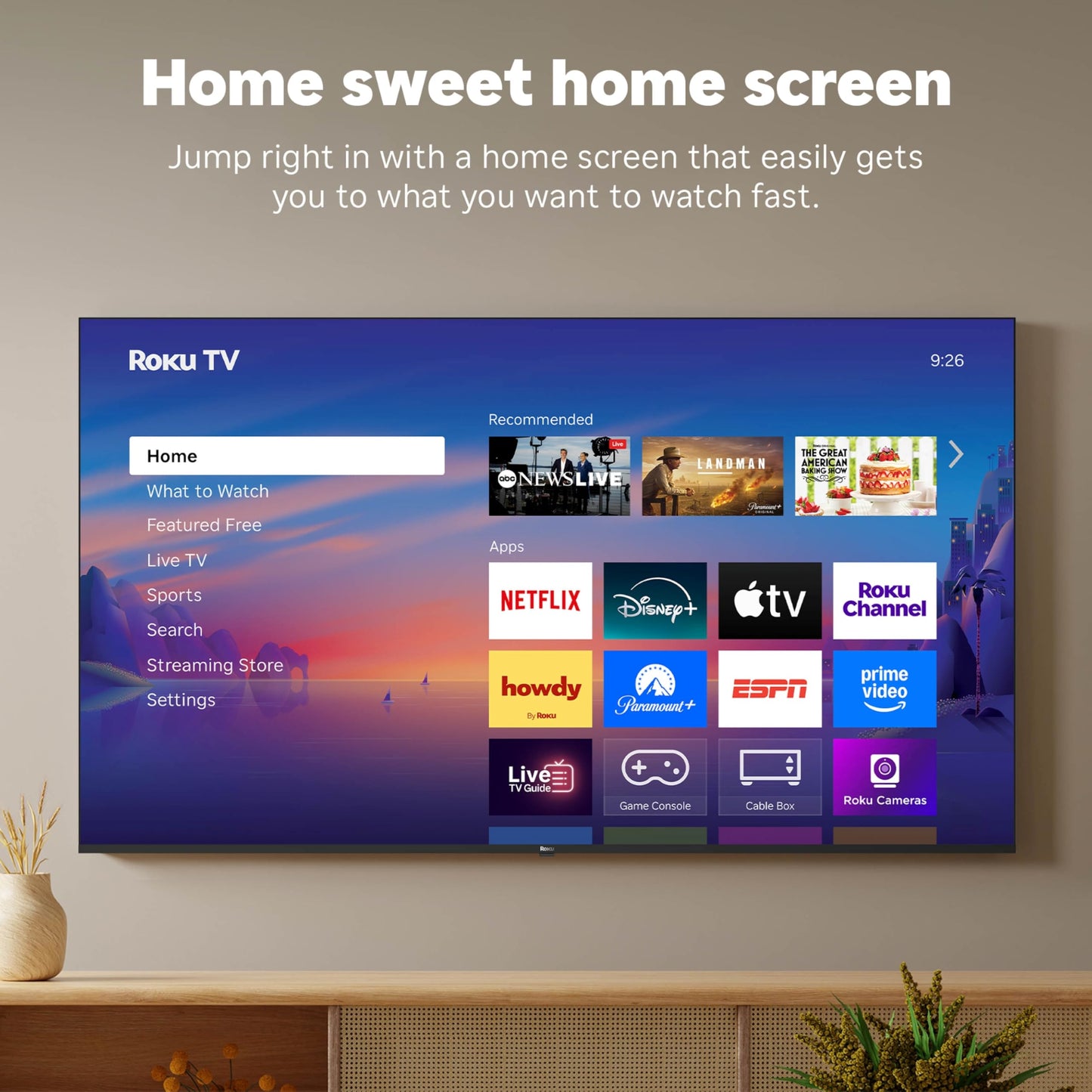 Roku Smart TV 2026 – 55-Inch Select Series, 4K QLED TV – Roku TV with Voice Remote – Flat Screen QLED Television with Wi-Fi for Streaming Live Local News, Sports, & Movies – Bluetooth Headphone Mode