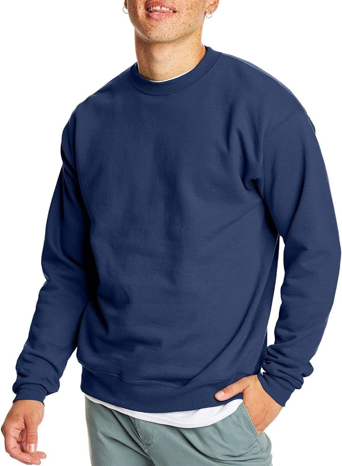 Hanes Men's Ecosmart Fleece Sweatshirt, Pullover Crewneck Sweatshirt, Big & Tall, 1 or 2 Pack