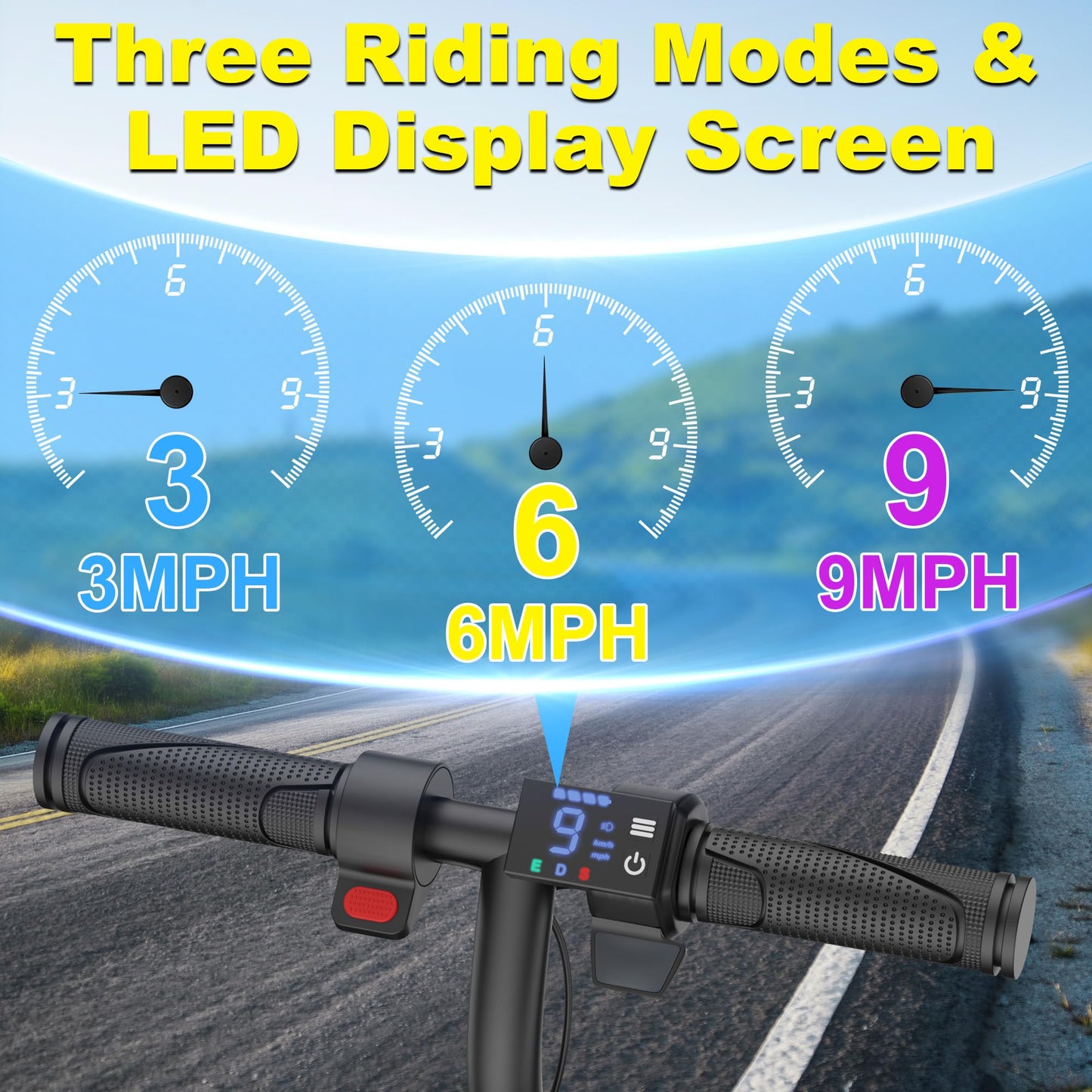 VOLPAM Electric Scooter, 350W/500W Powerful Motor, 8.5"/10" Solid Tires, 19/22Mph, 28/21/12 Miles Range,Dual Braking