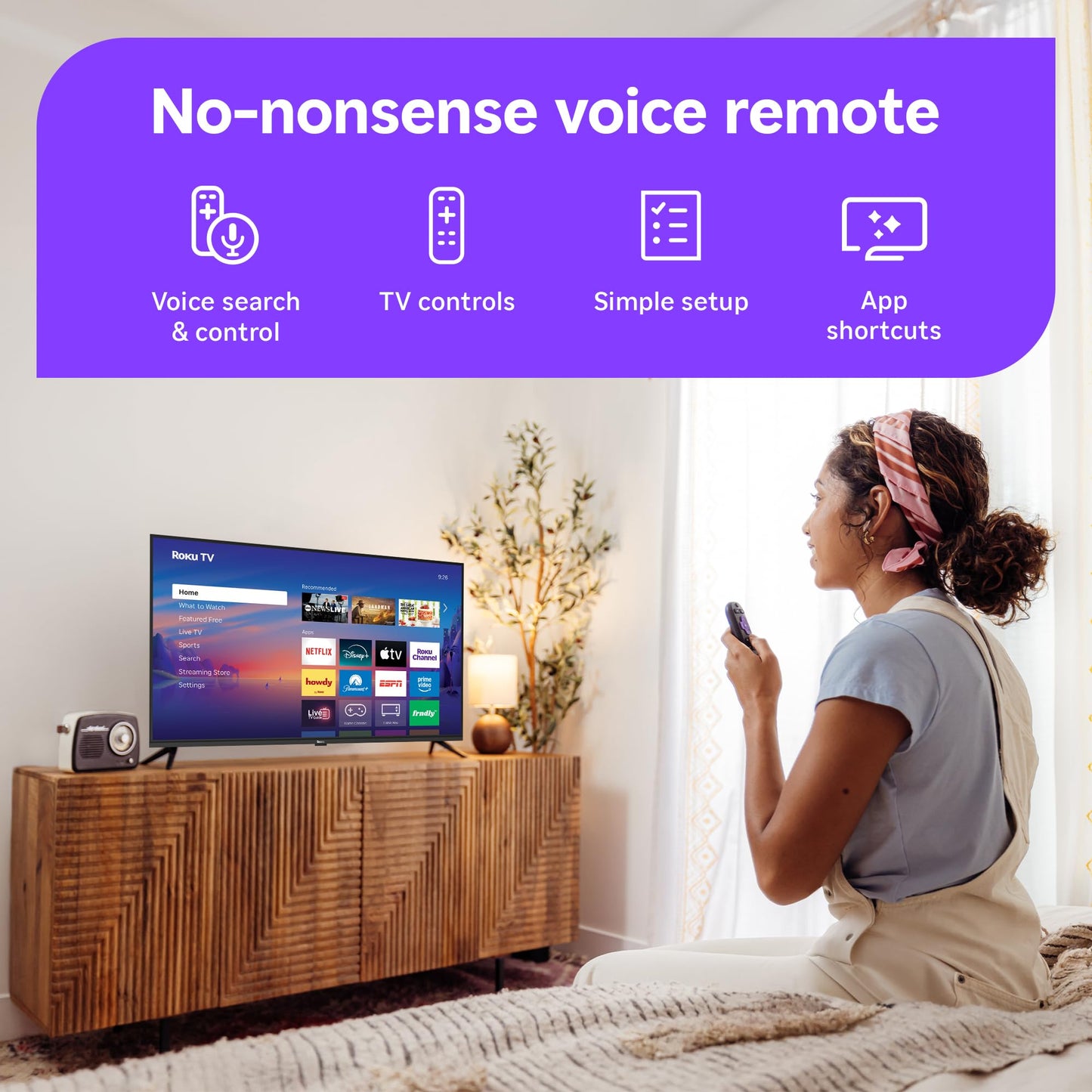 Roku Smart TV 2026 – 55-Inch Select Series, 4K QLED TV – Roku TV with Voice Remote – Flat Screen QLED Television with Wi-Fi for Streaming Live Local News, Sports, & Movies – Bluetooth Headphone Mode