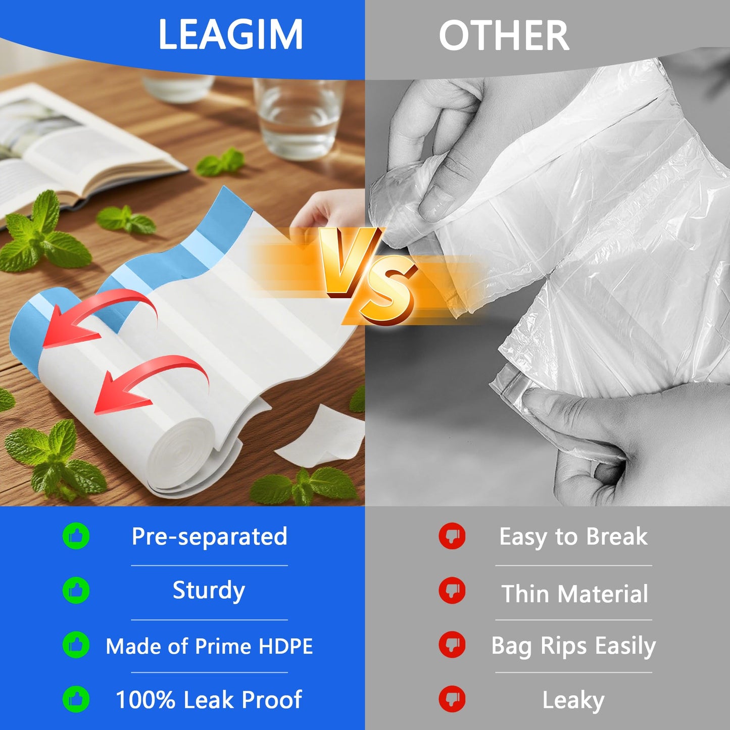 Small Trash Bags 3 Gallon, 360 Count -1.2 Mil Drawstring Mini Garbage Bags, White Plastic Trash Can Liners for Bathroom Accessories, 12 Liter, Bedroom, Dorm Room Essentials, Office