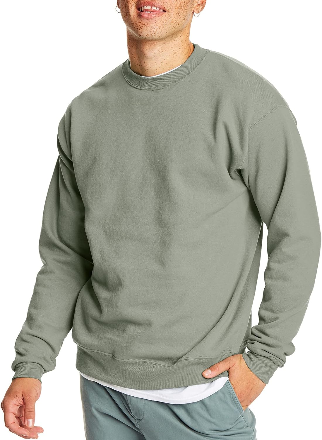 Hanes Men's Ecosmart Fleece Sweatshirt, Pullover Crewneck Sweatshirt, Big & Tall, 1 or 2 Pack