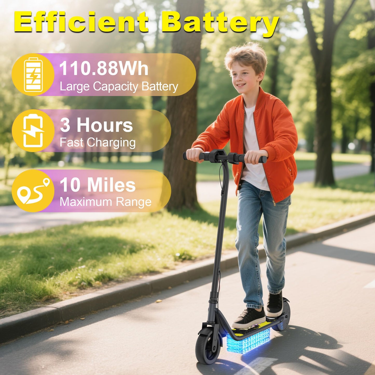 VOLPAM Electric Scooter, 350W/500W Powerful Motor, 8.5"/10" Solid Tires, 19/22Mph, 28/21/12 Miles Range,Dual Braking