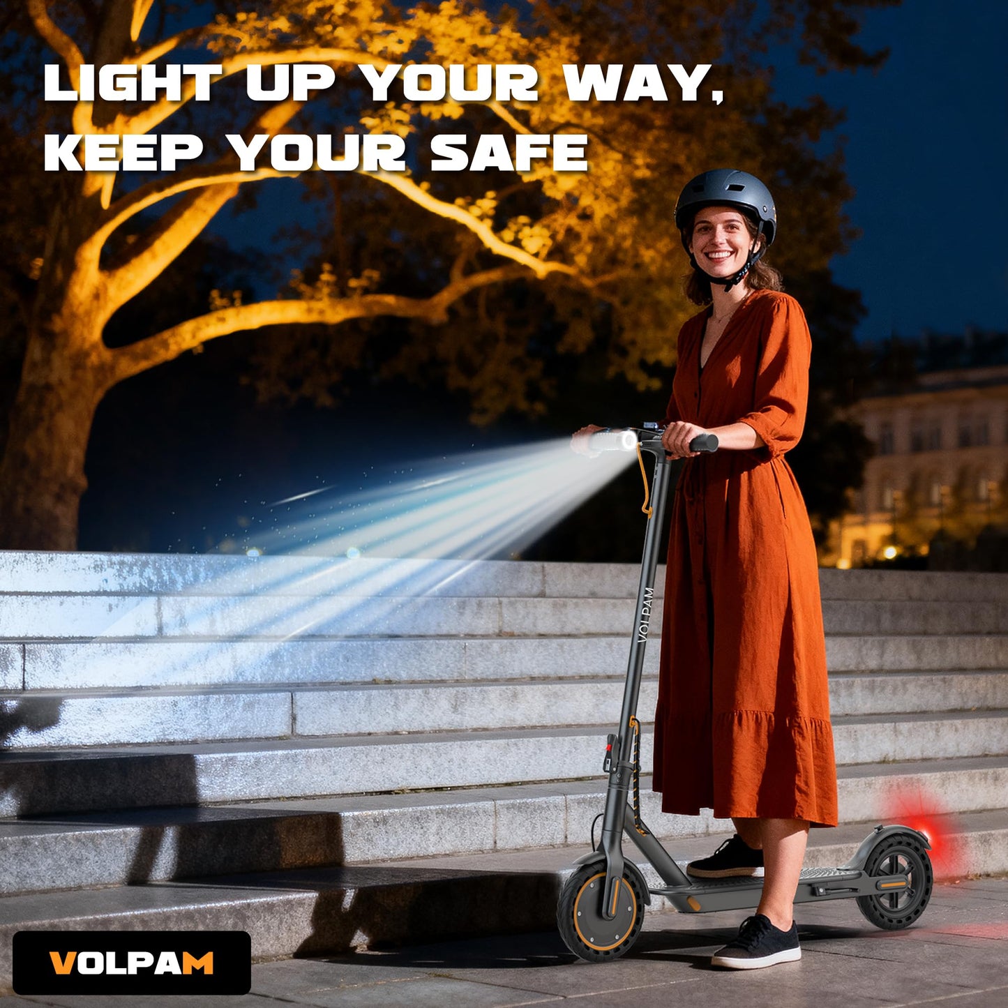 VOLPAM Electric Scooter, 350W/500W Powerful Motor, 8.5"/10" Solid Tires, 19/22Mph, 28/21/12 Miles Range,Dual Braking