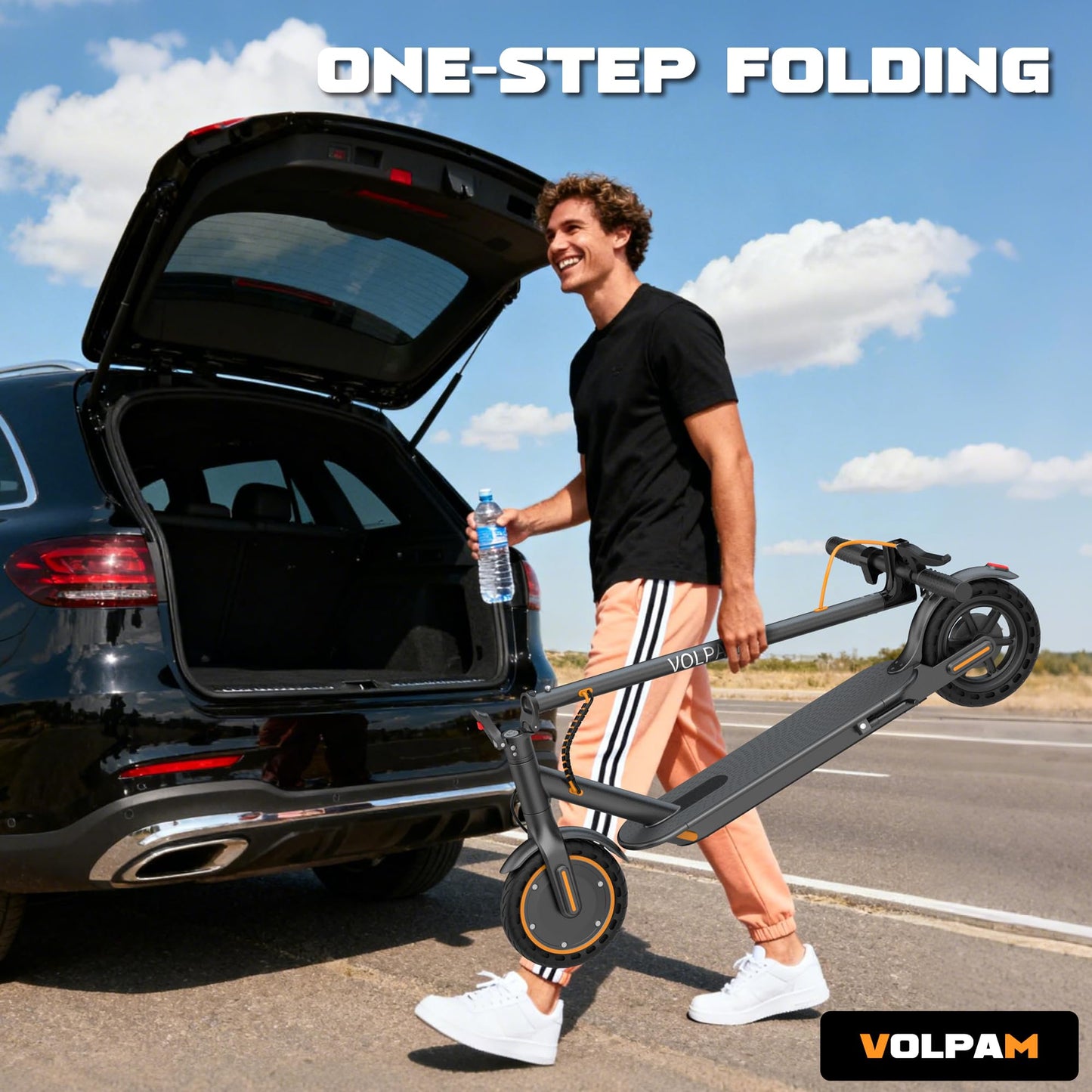 VOLPAM Electric Scooter, 350W/500W Powerful Motor, 8.5"/10" Solid Tires, 19/22Mph, 28/21/12 Miles Range,Dual Braking