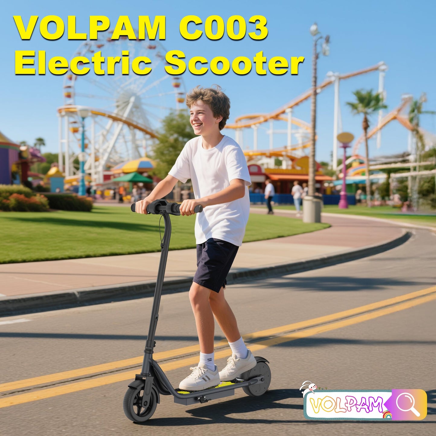 VOLPAM Electric Scooter, 350W/500W Powerful Motor, 8.5"/10" Solid Tires, 19/22Mph, 28/21/12 Miles Range,Dual Braking